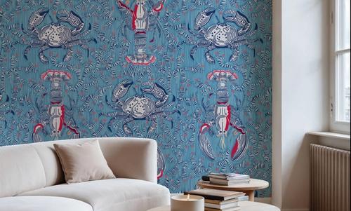 Lobster and Crab Coastal Nostalgia, Blue