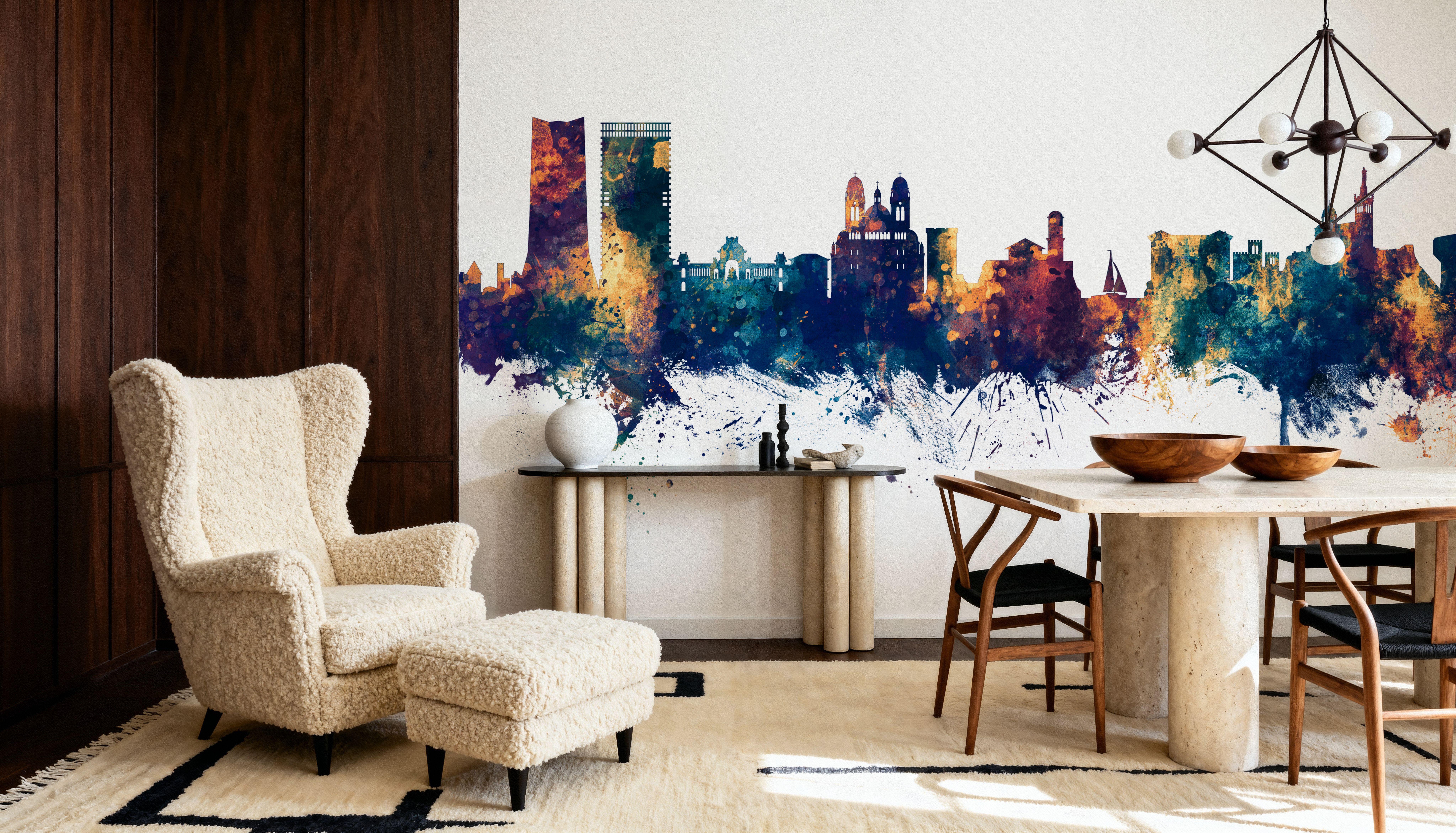 Marseille France Skyline Blue & Bronze