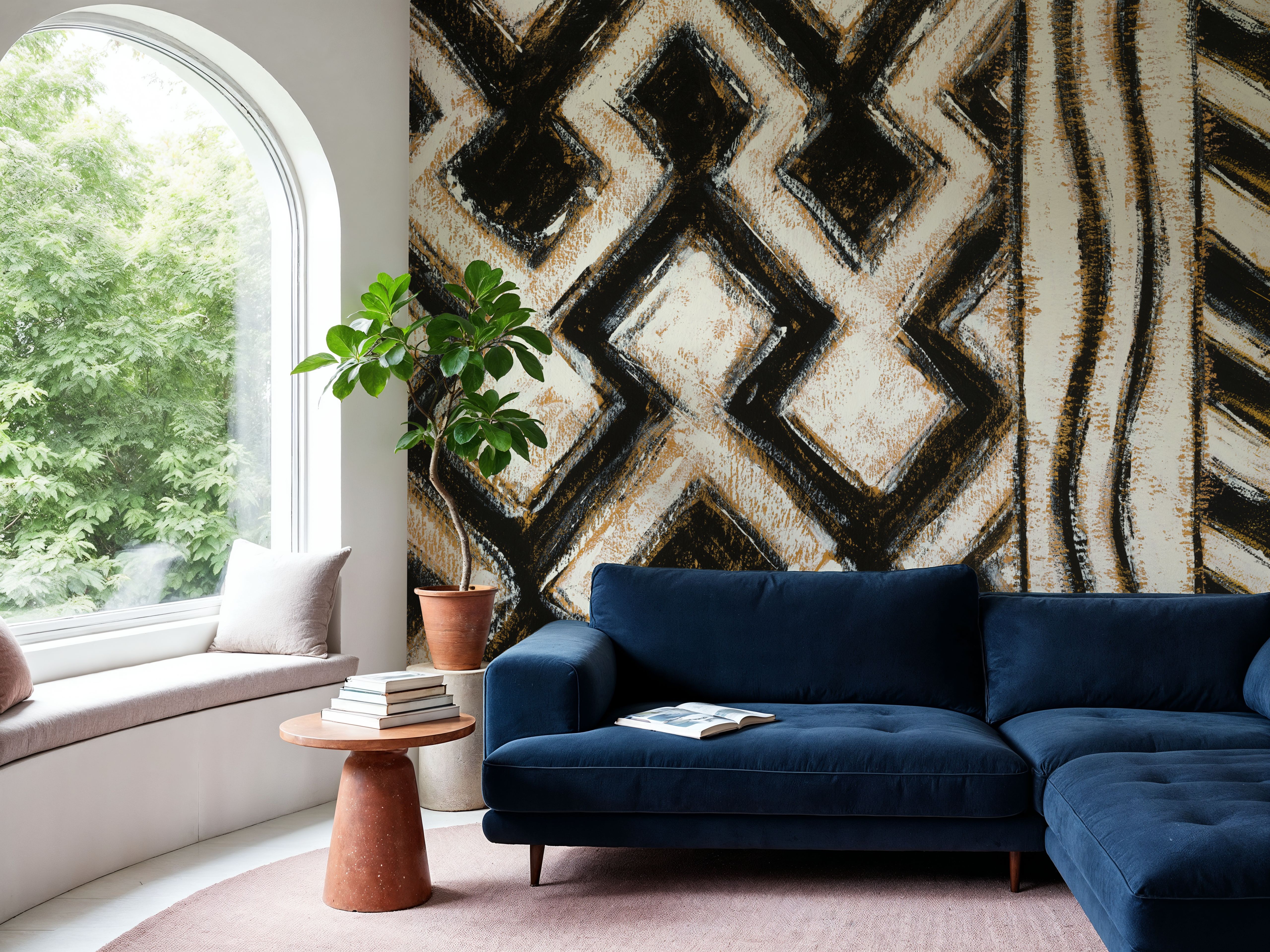 Black and Gold Geometric VII