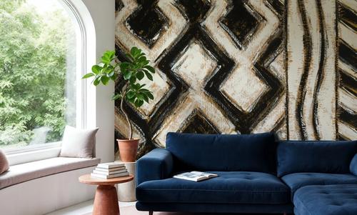 Black and Gold Geometric VII