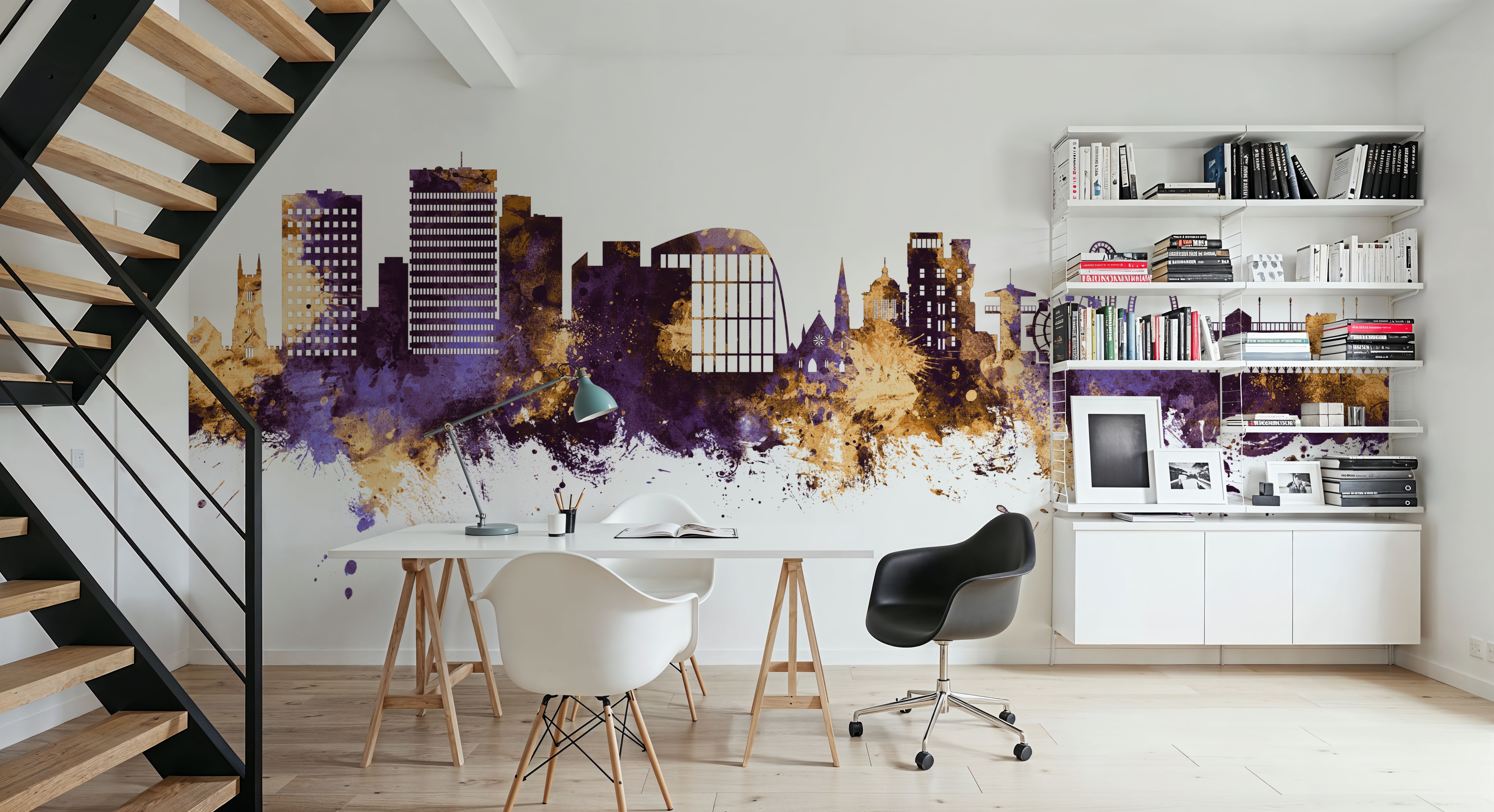 Southend-on-Sea England Skyline Purple & Gold, Wallpaper