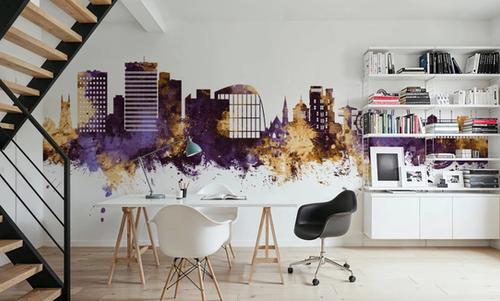 Southend-on-Sea England Skyline Purple & Gold