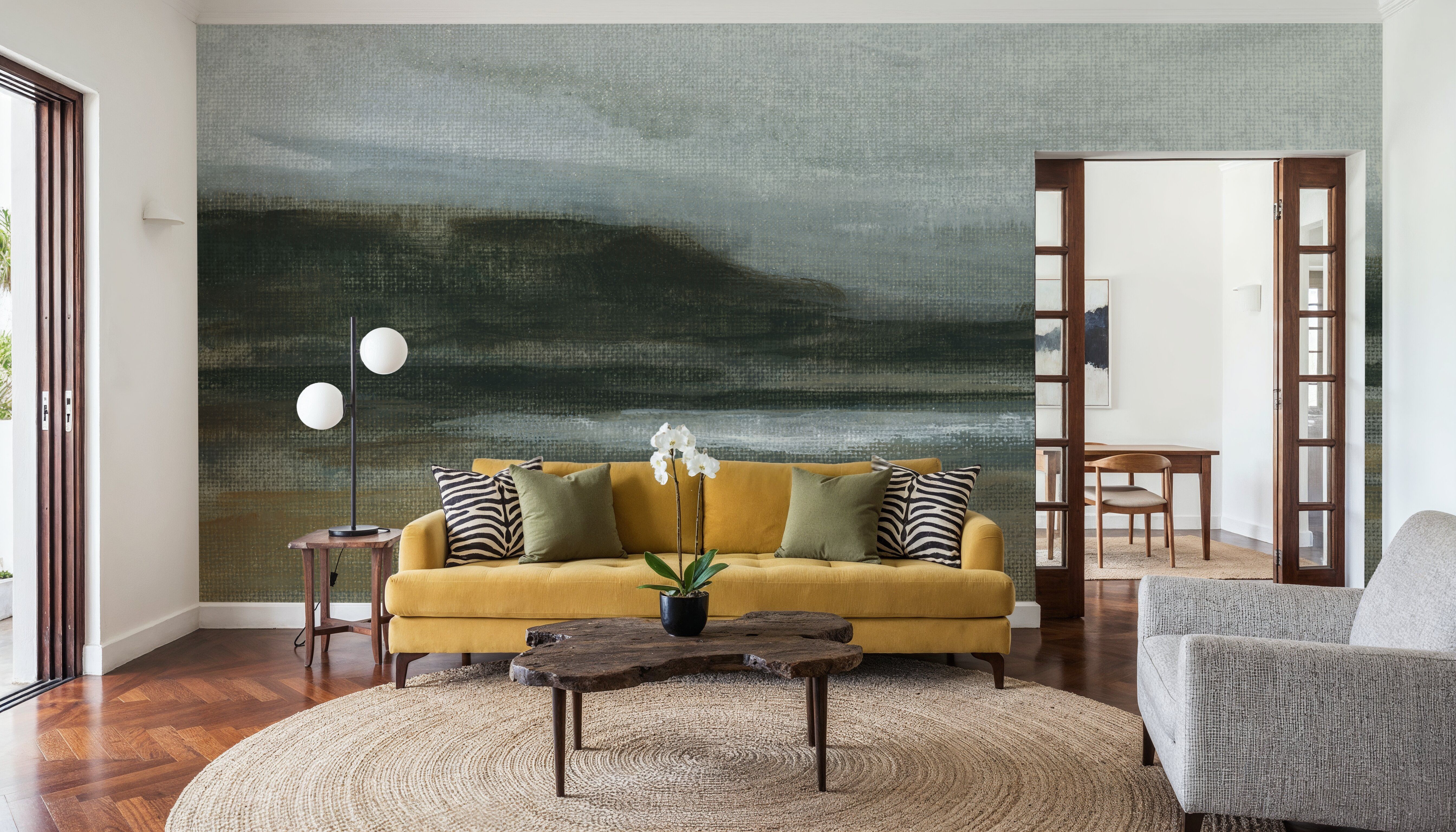 Misty River Valley on Canvas