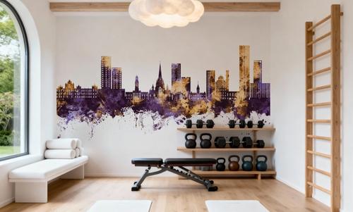 Salford England Skyline Purple & Gold