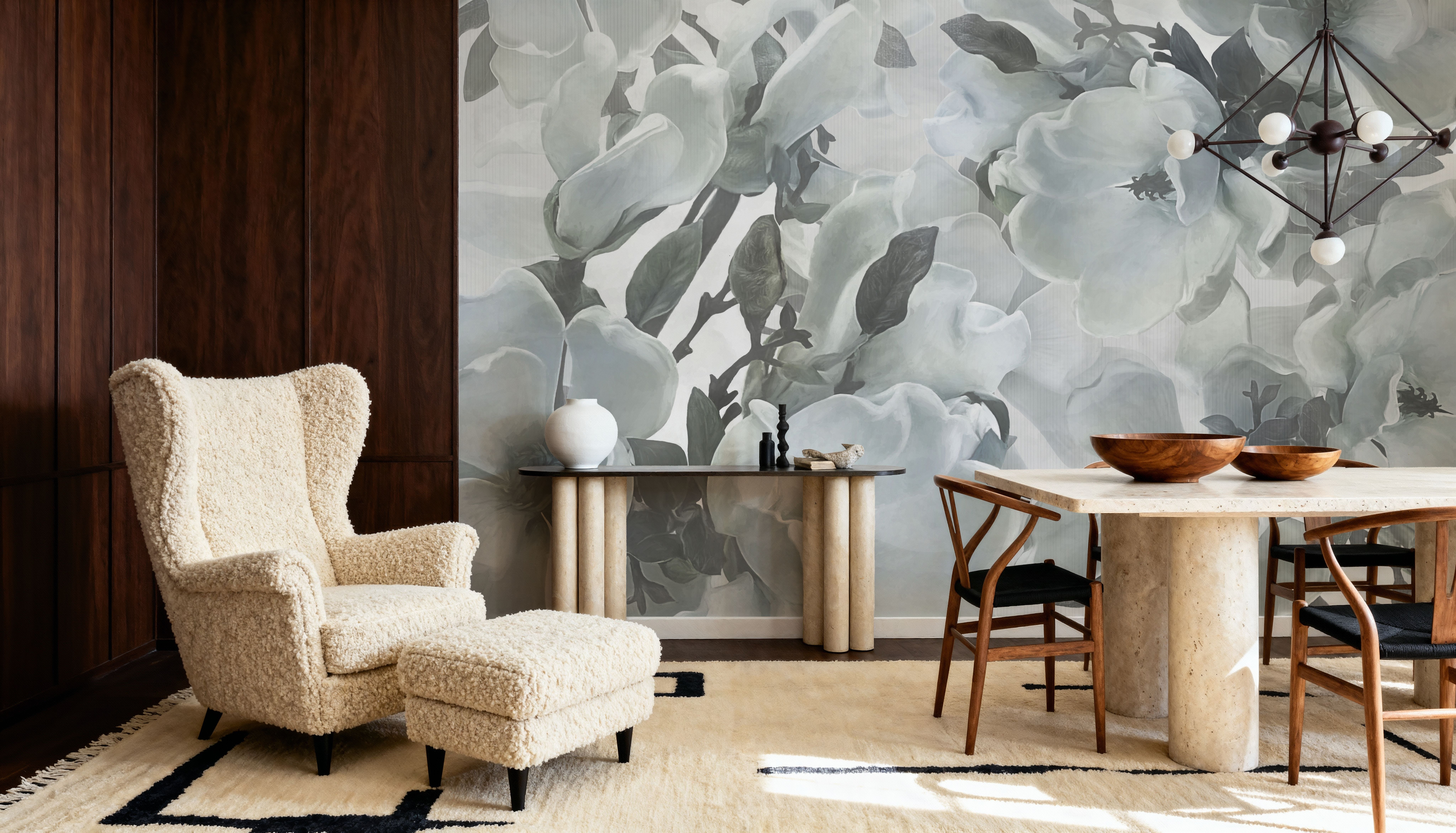 Dreaming of Magnolias Blue, Wallpaper