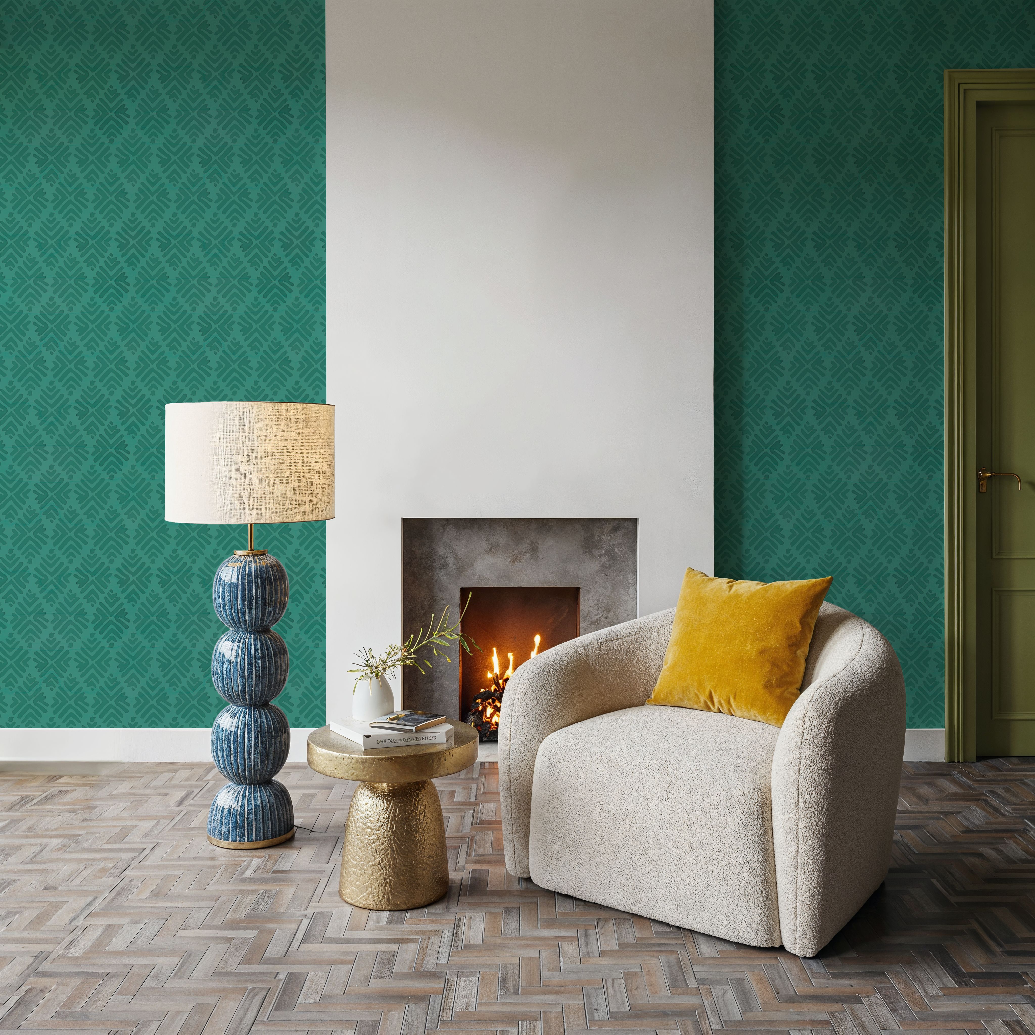 Bohemian Leaves Persian Green