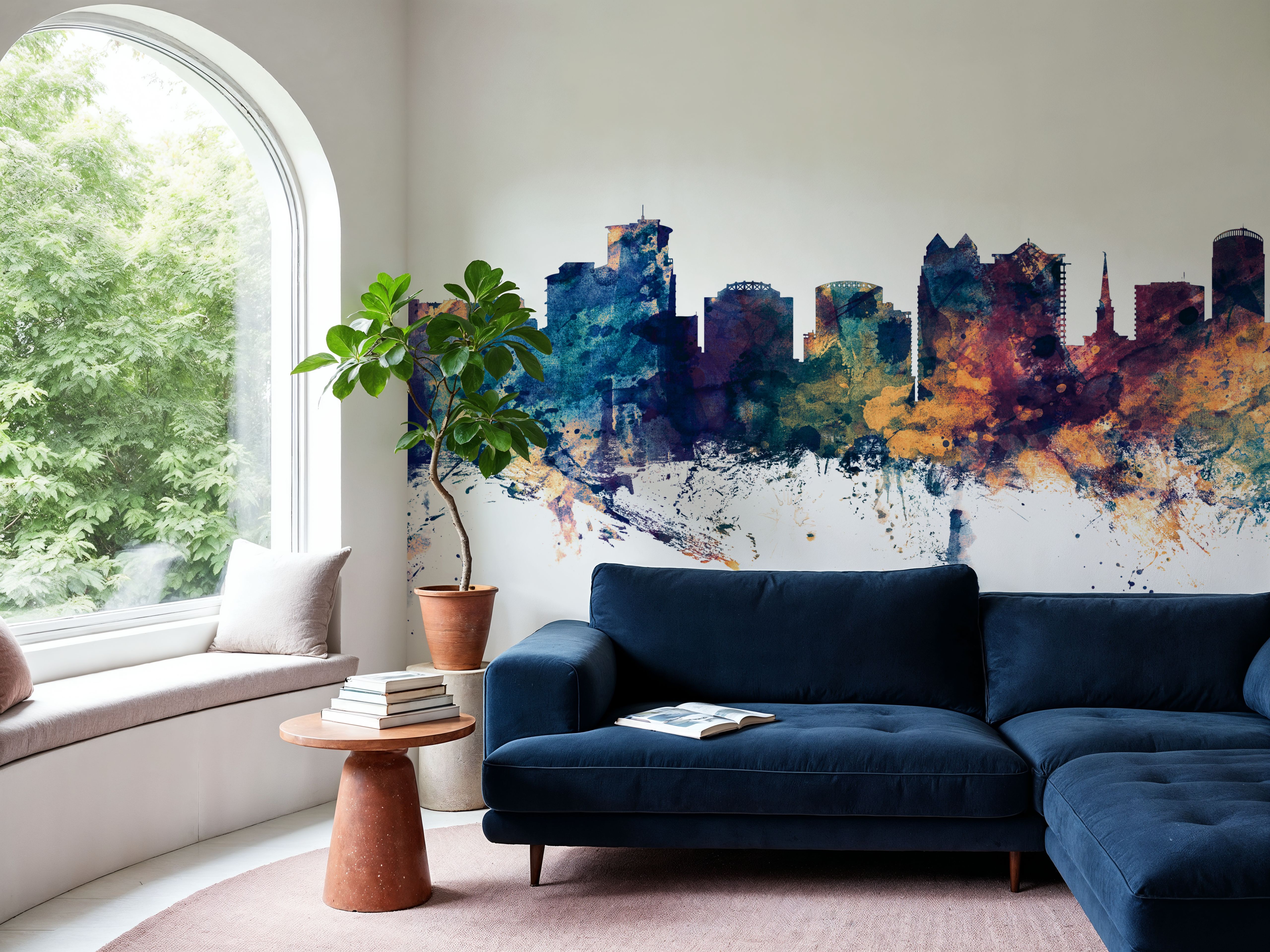 Orlando Florida Skyline Blue & Bronze