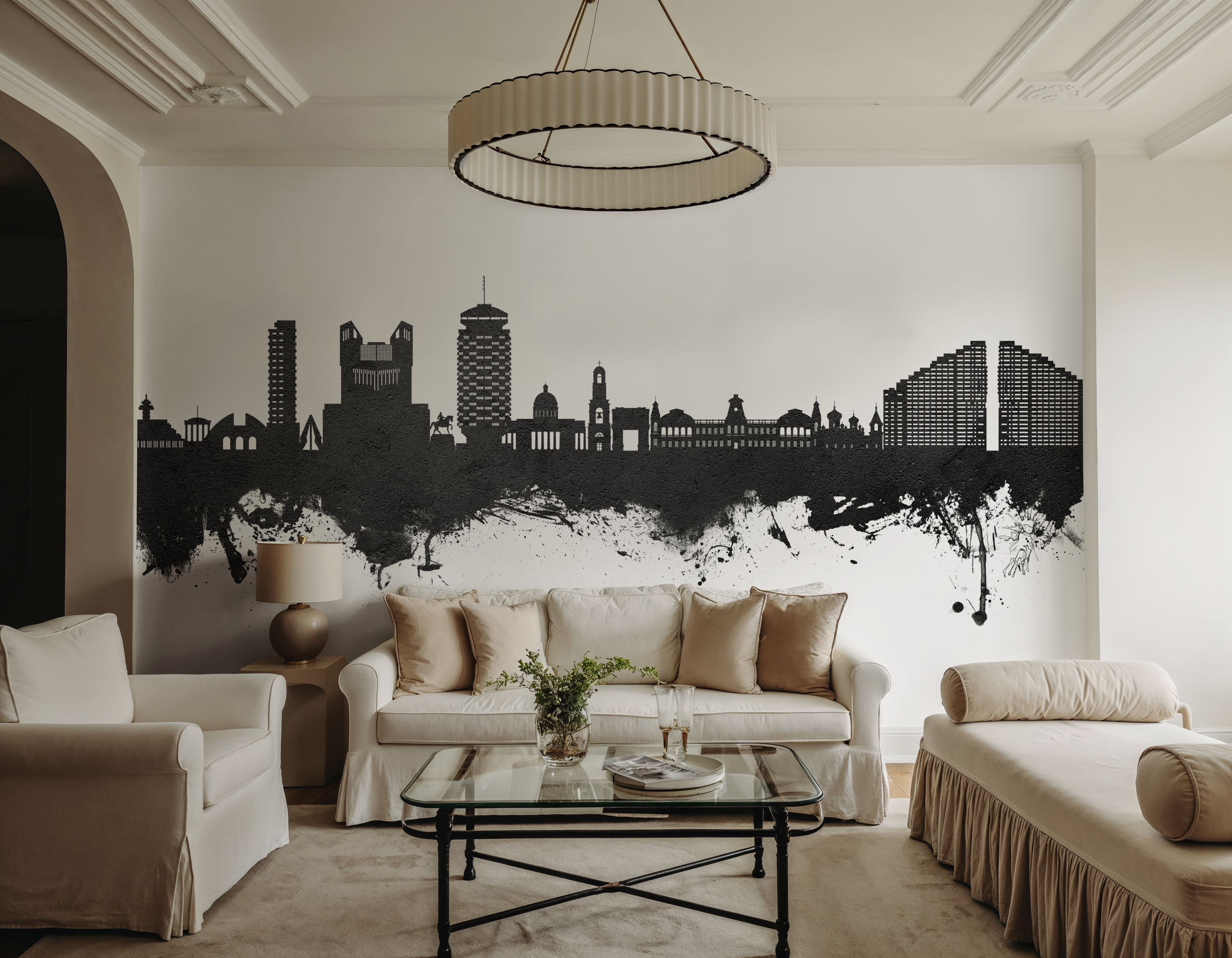 Chisinau Moldova Skyline Black & White