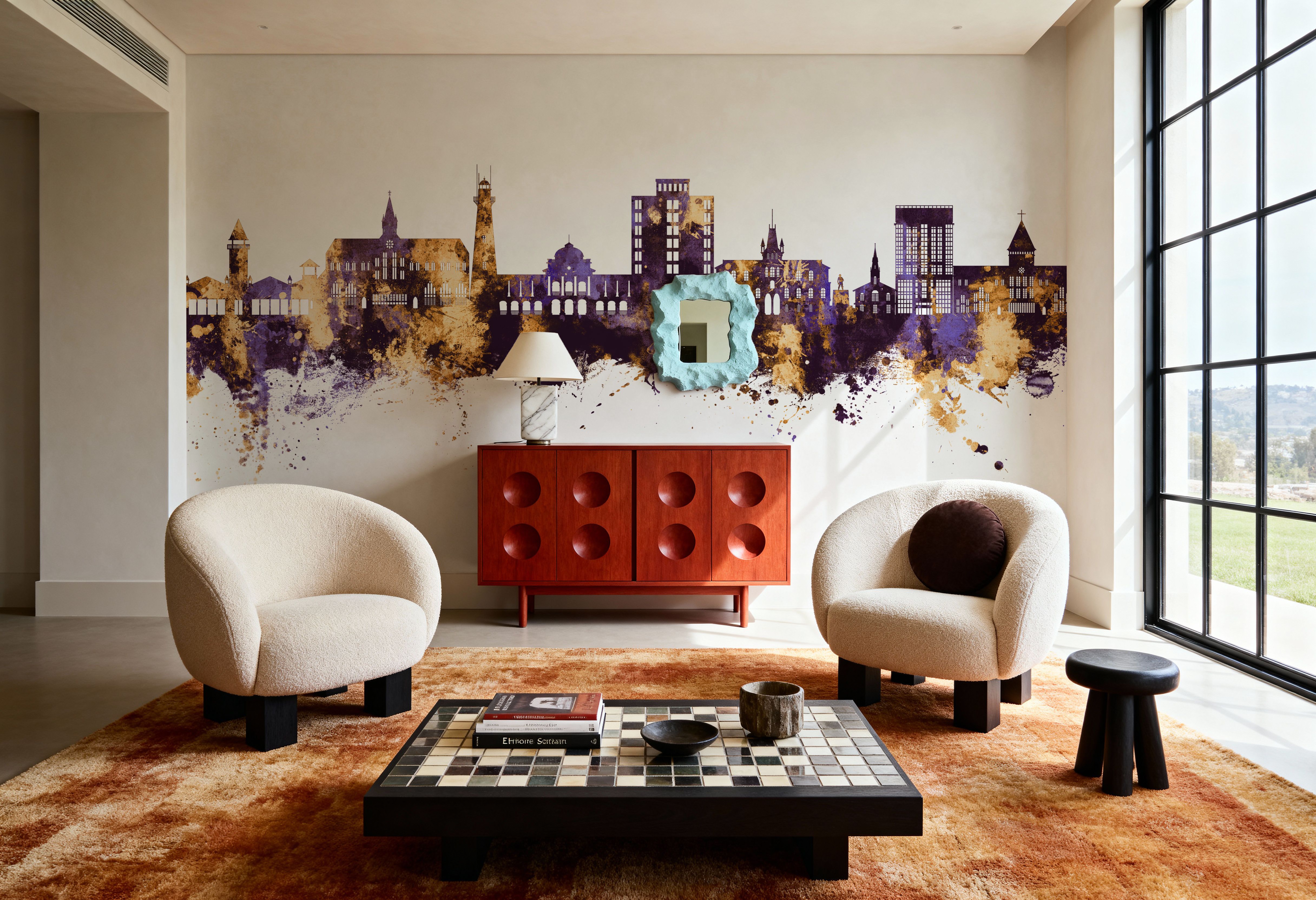 Georgetown Guyana Skyline Purple & Gold