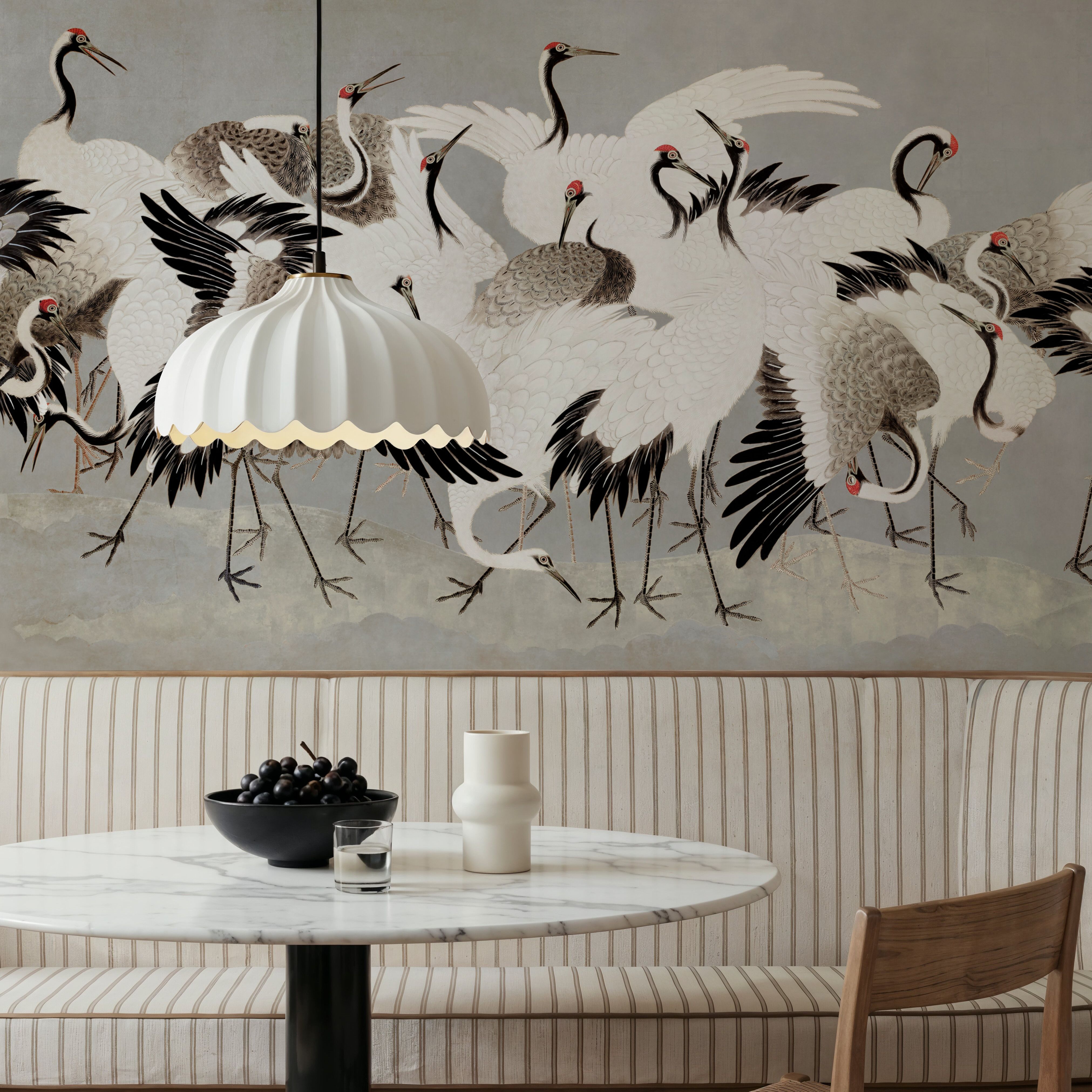 Japanese Flock of Cranes, Pewter
