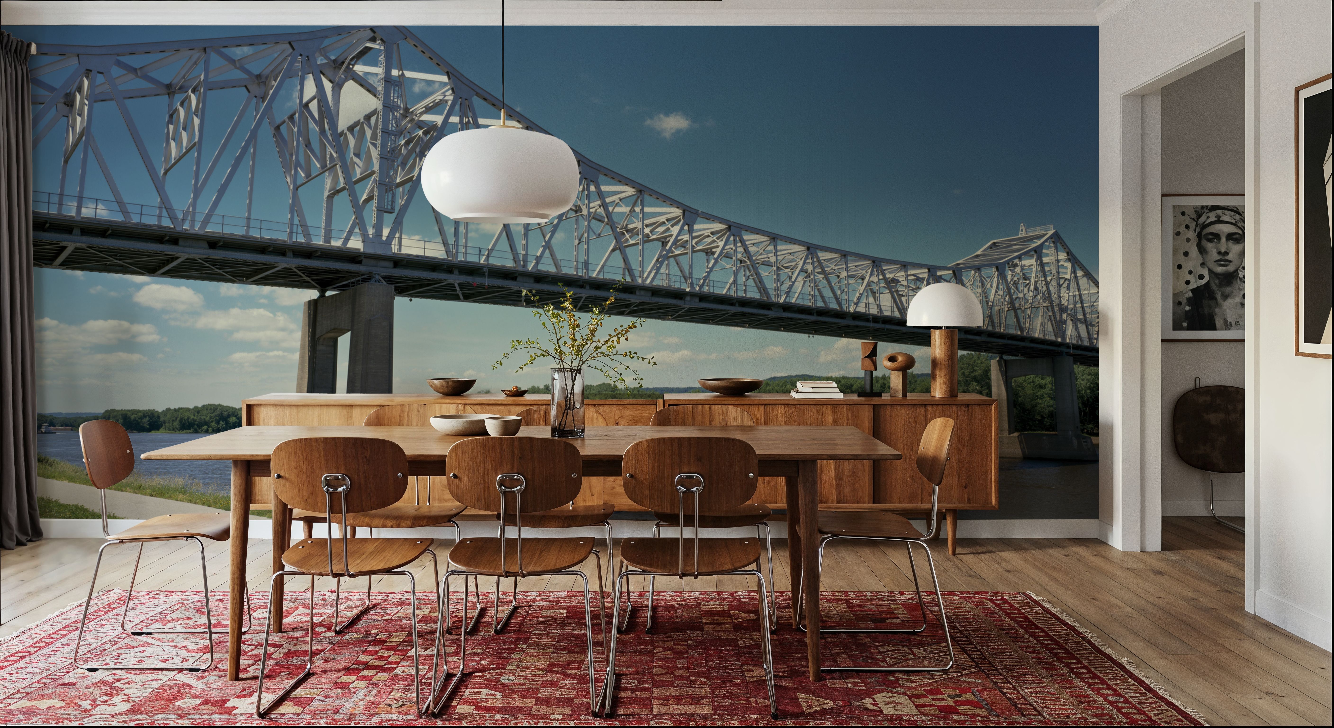 Tranquil Bridge Crossing, Papier peint