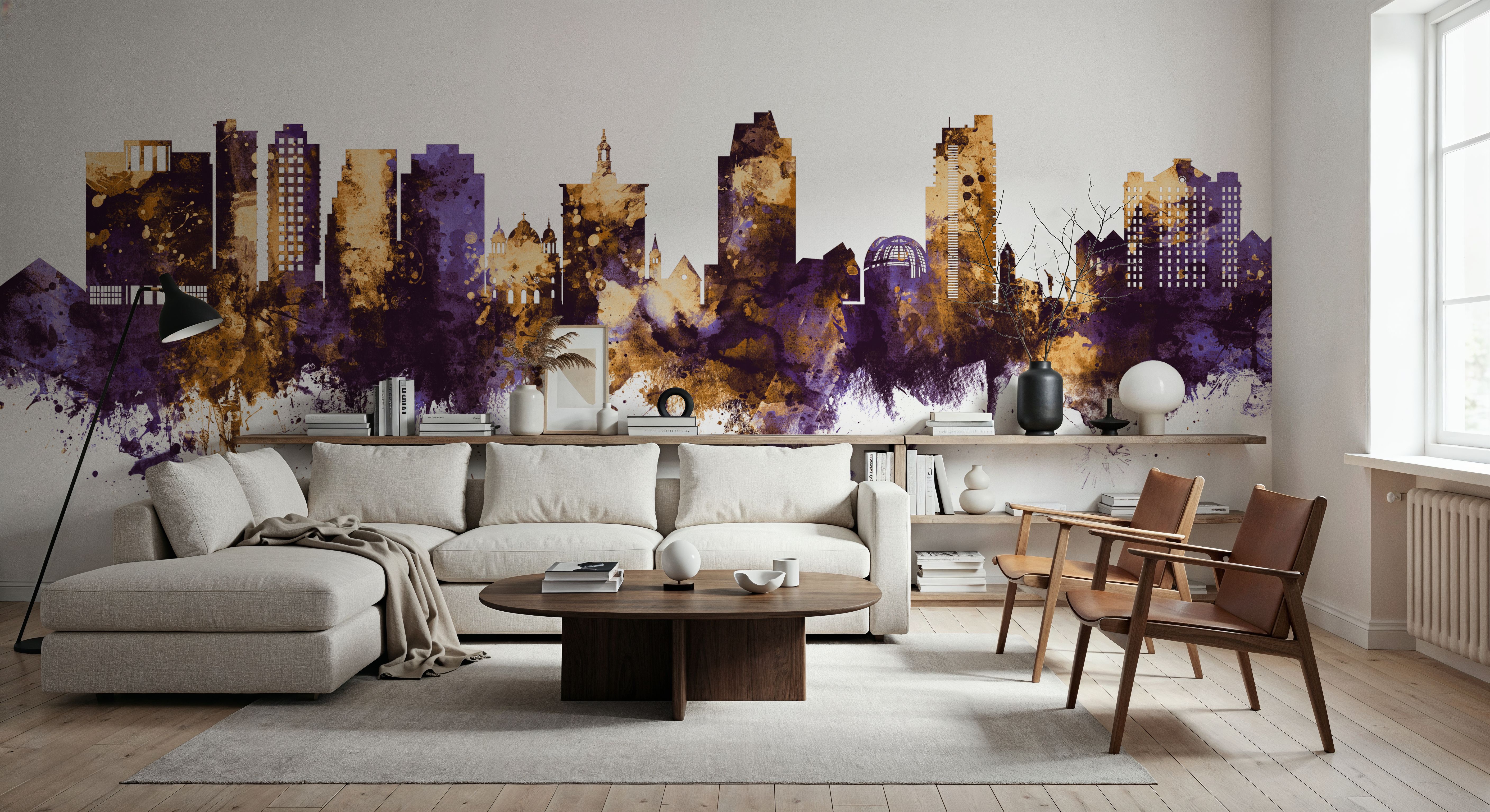San Jose California Skyline Purple & Gold