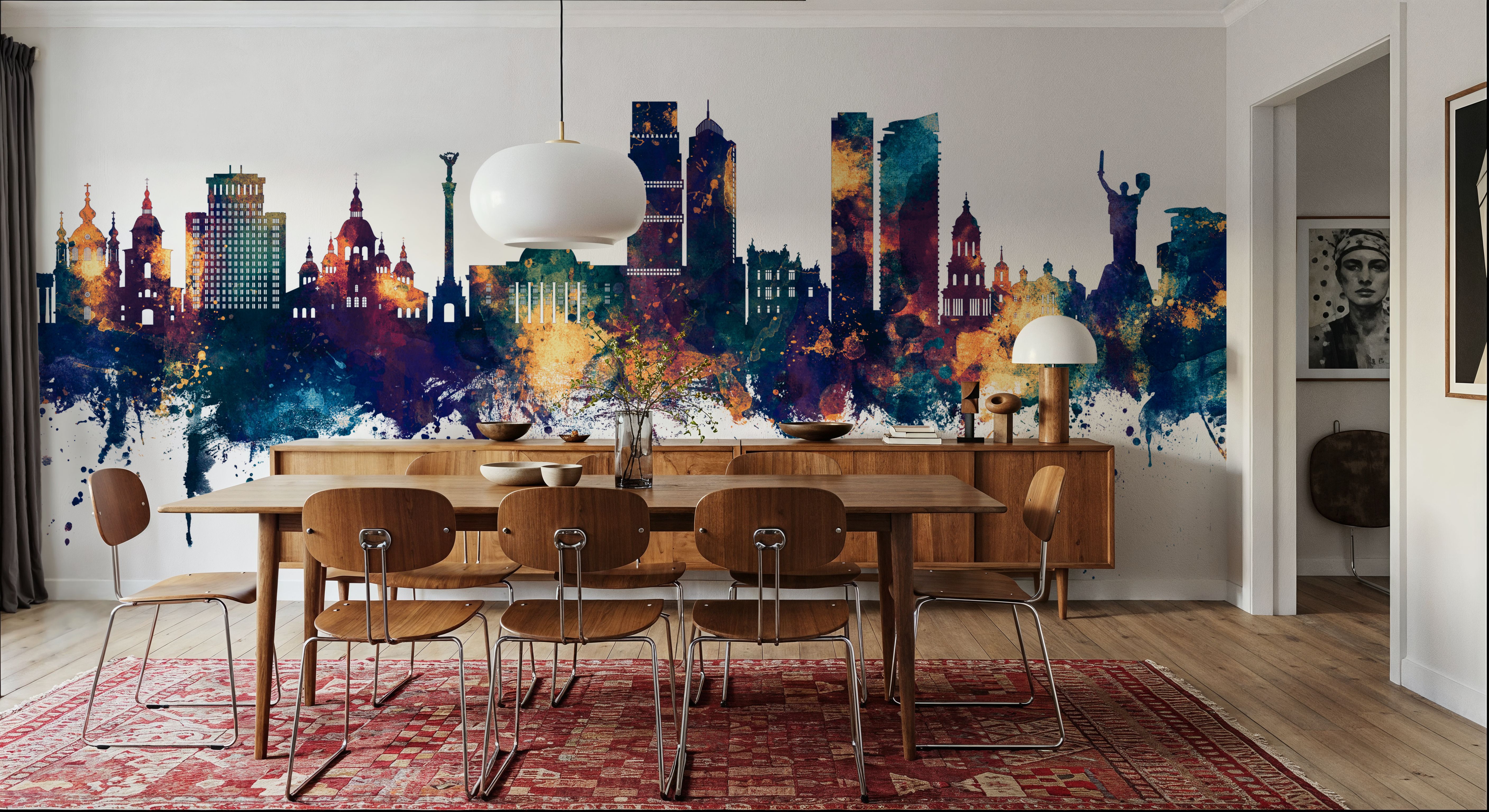 Kyiv Ukraine Skyline Blue & Bronze