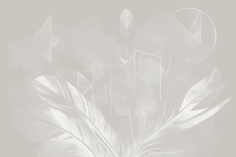 Solid Feather Geometry Beige