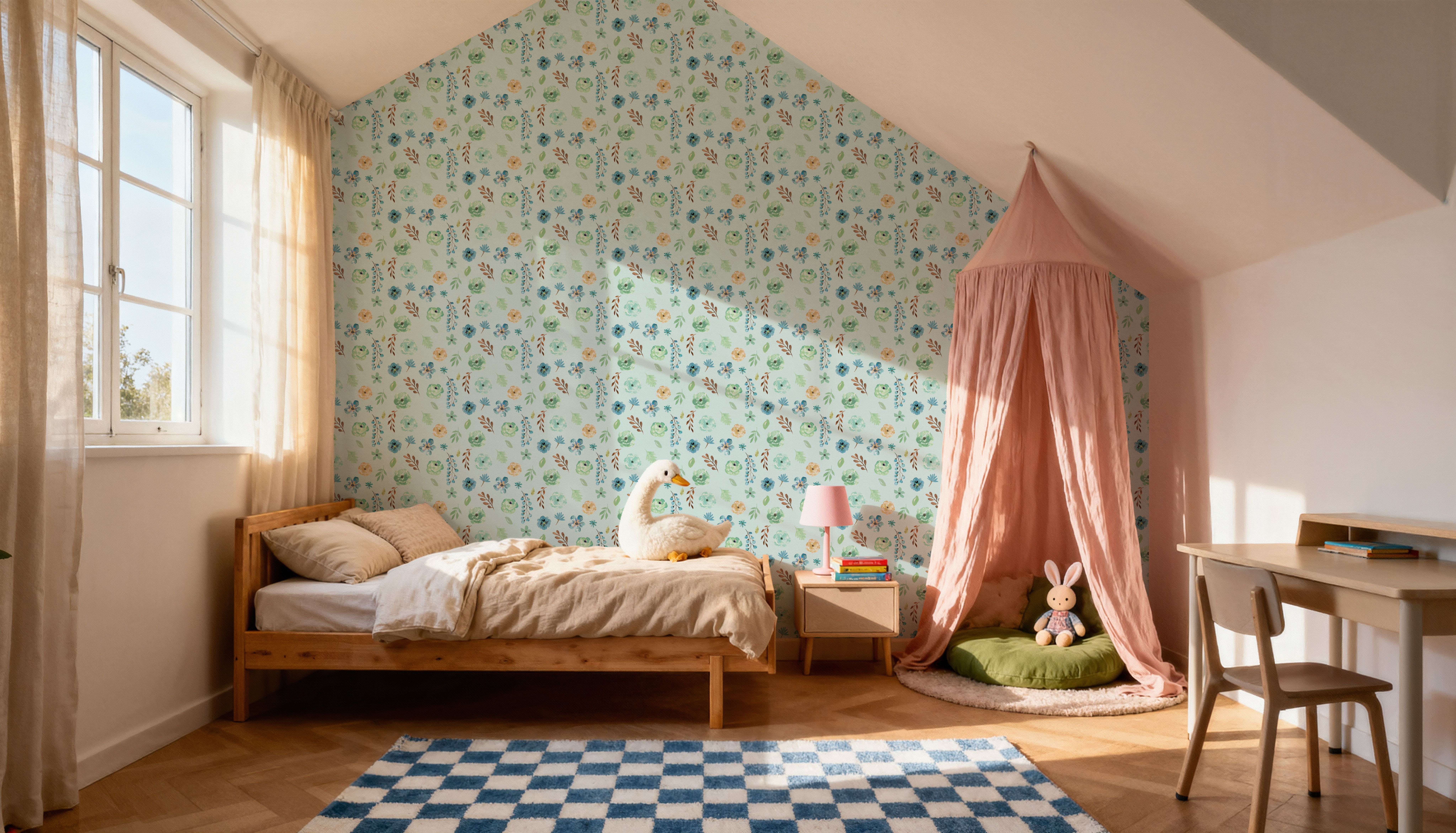 Flutterby Flowers Baby Blue