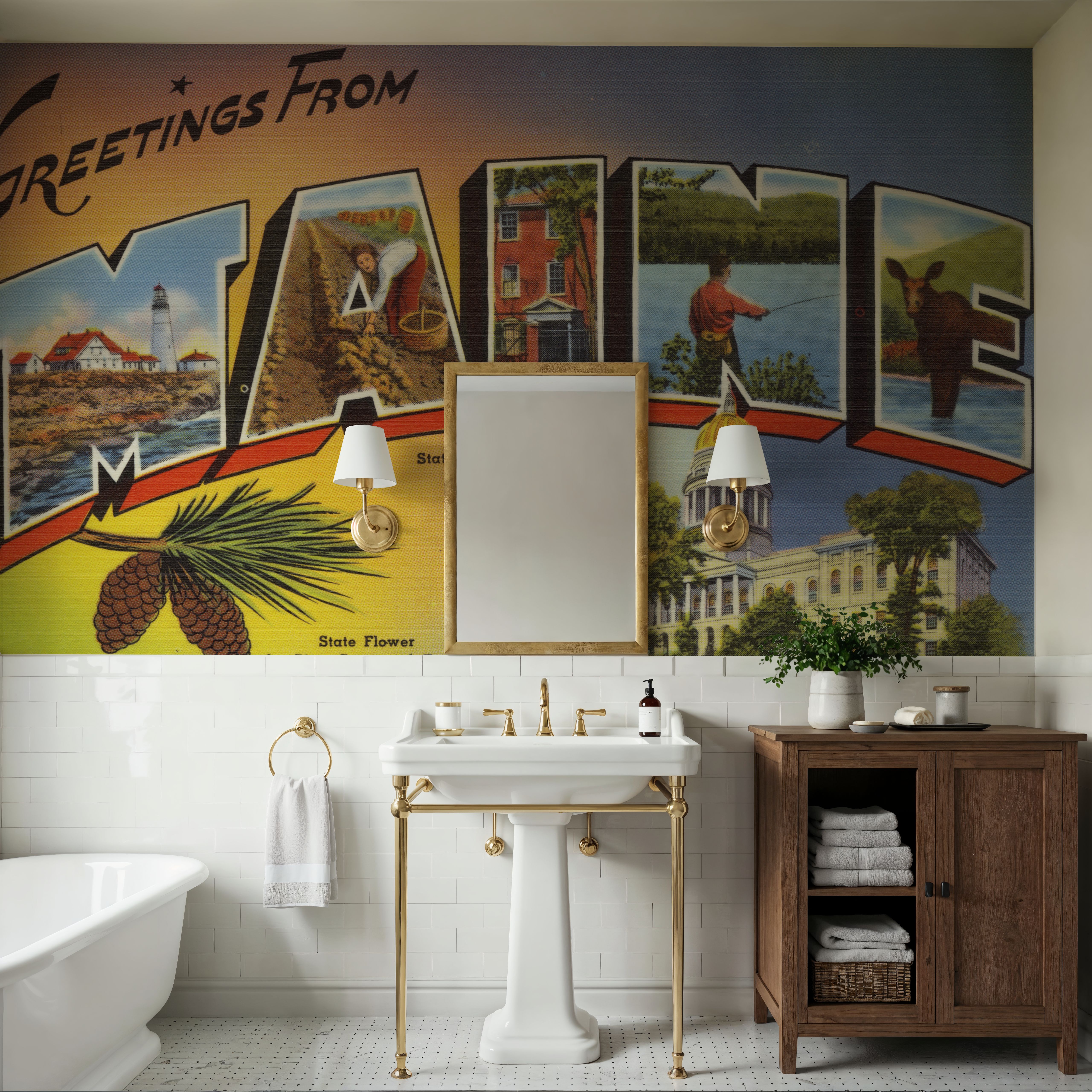 Greetings from the Pine State - Screenprint Postcard