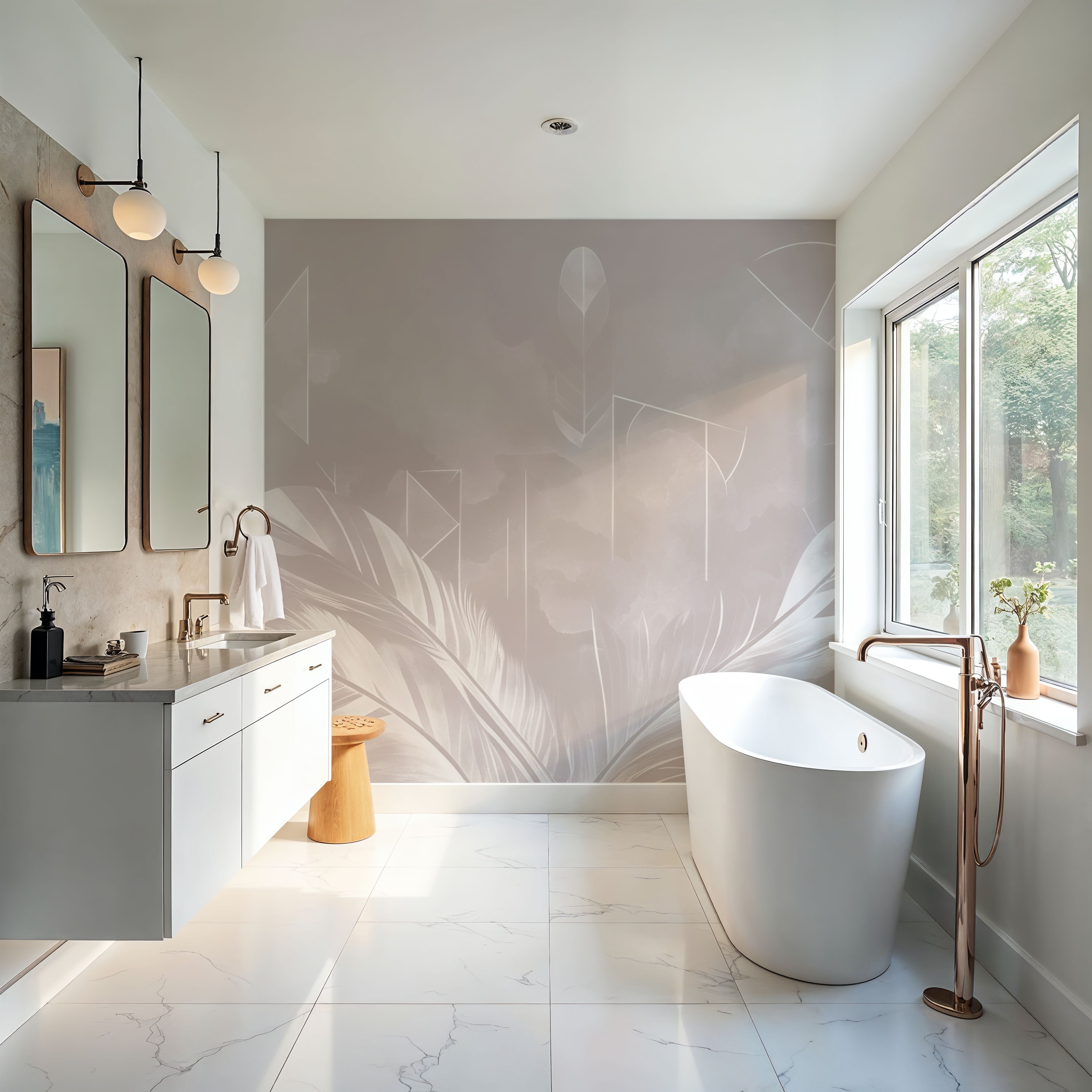 Solid Feather Geometry Warm