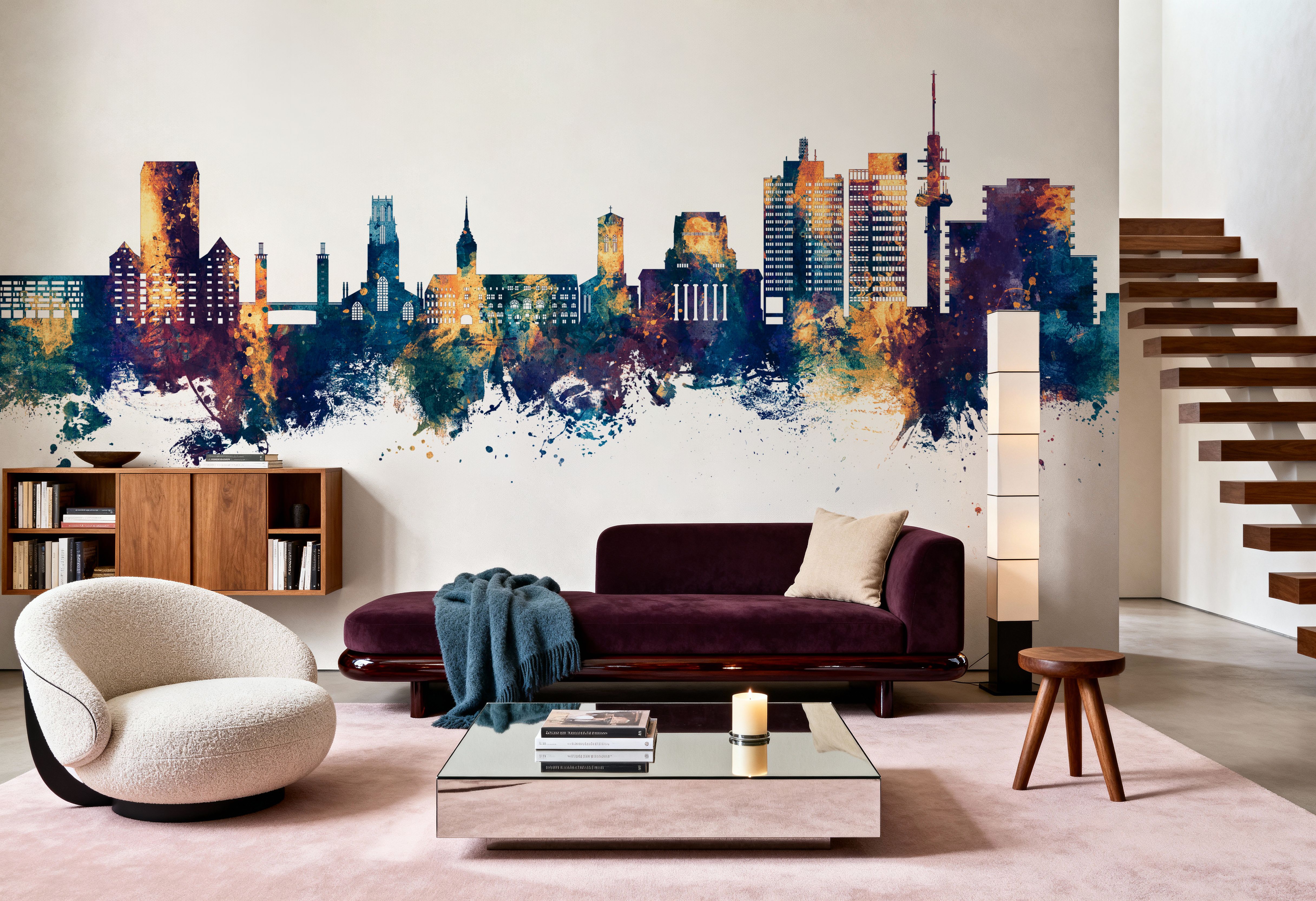 Duisburg Germany Skyline Blue & Bronze