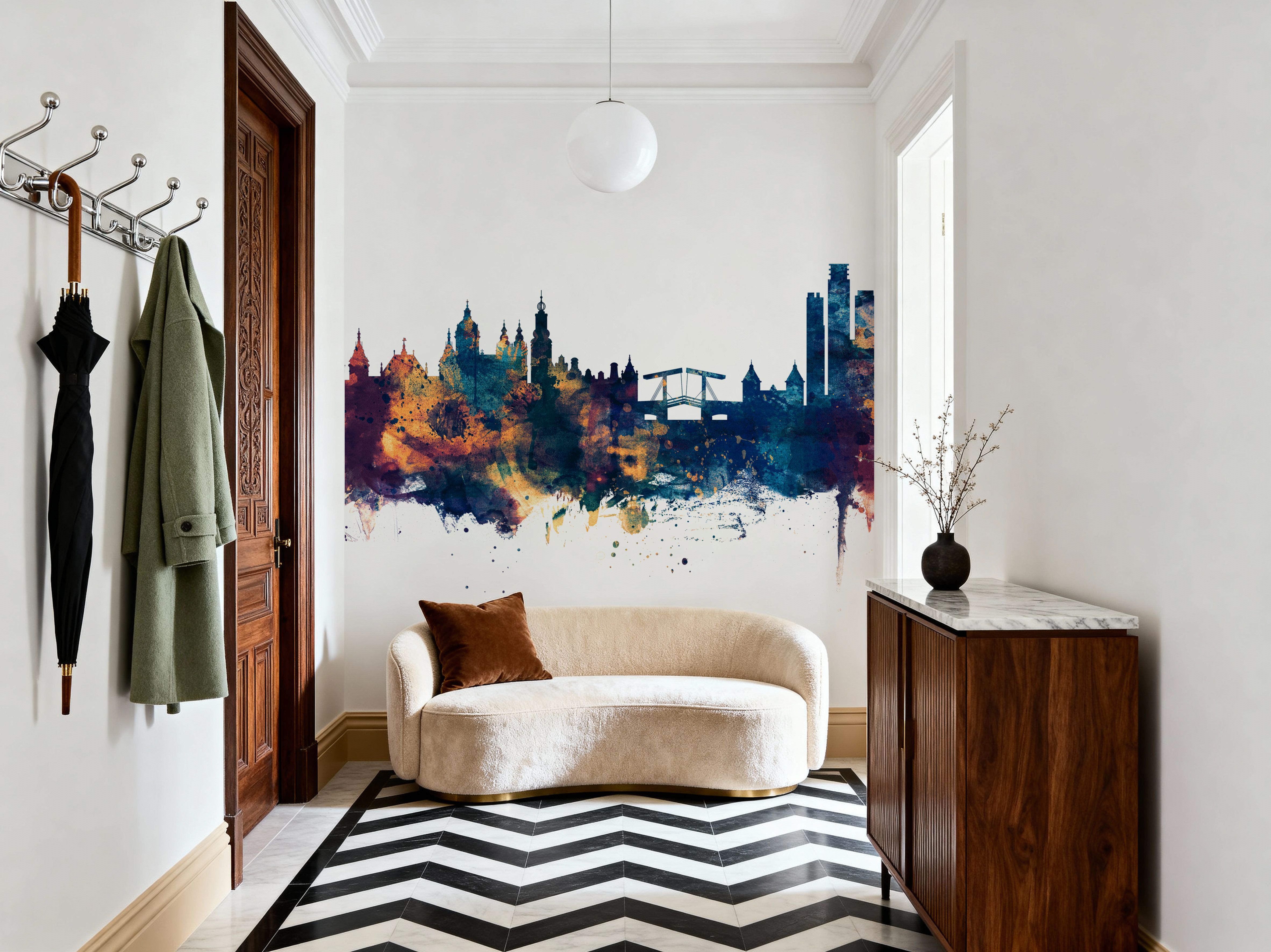 Amsterdam Skyline Blue & Bronze