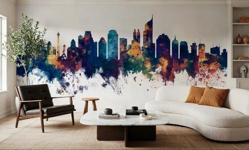 Jakarta Skyline Indonesia Blue & Bronze