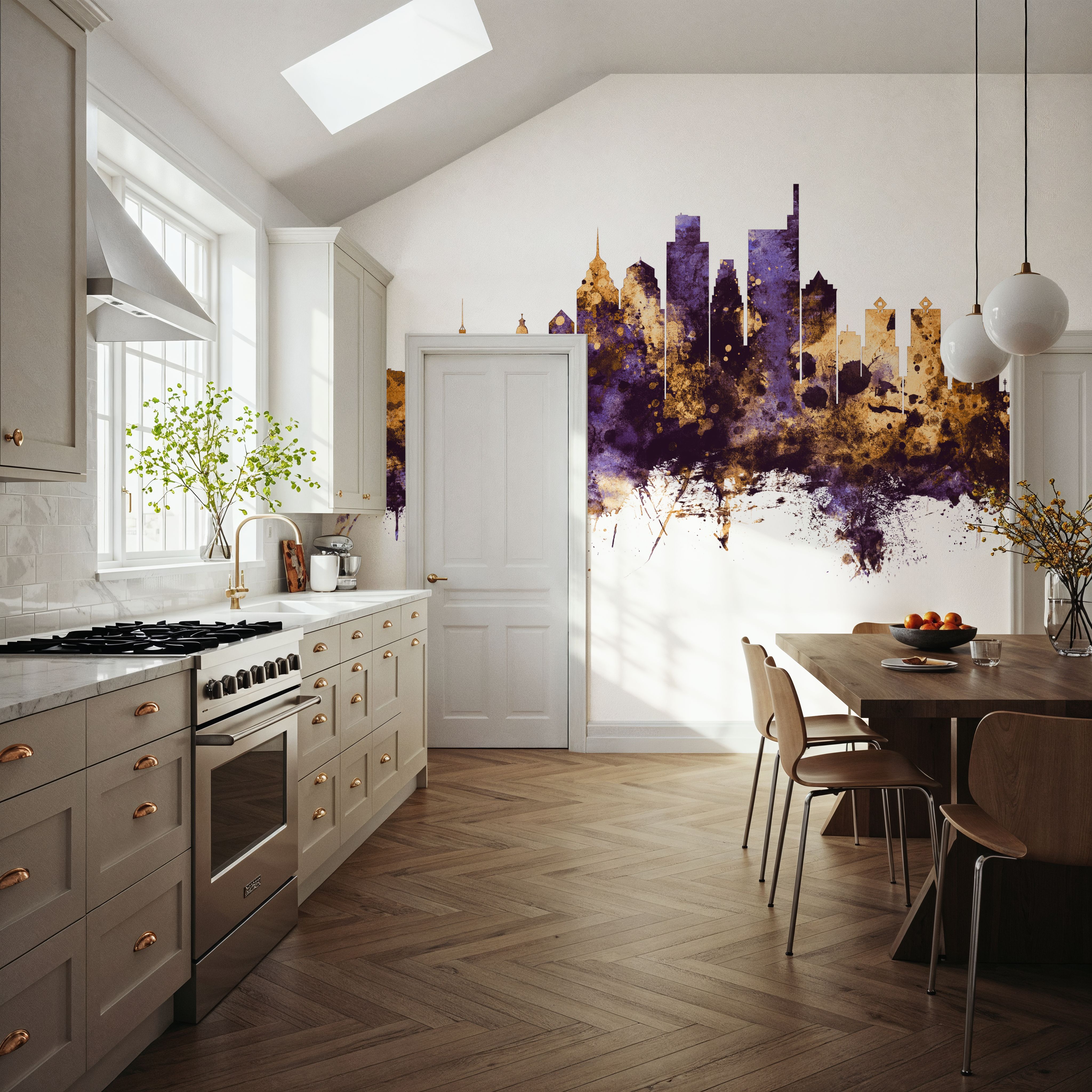 Philadelphia Skyline Purple & Gold