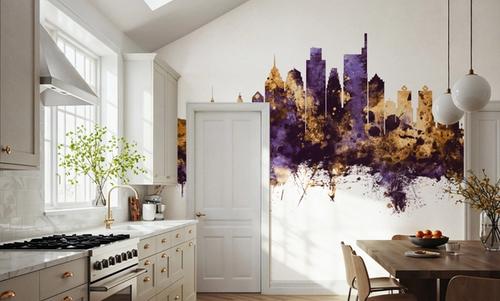 Philadelphia Skyline Purple & Gold