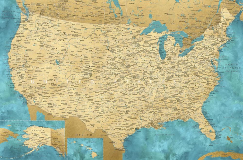 US Map Detailed - Lexy
