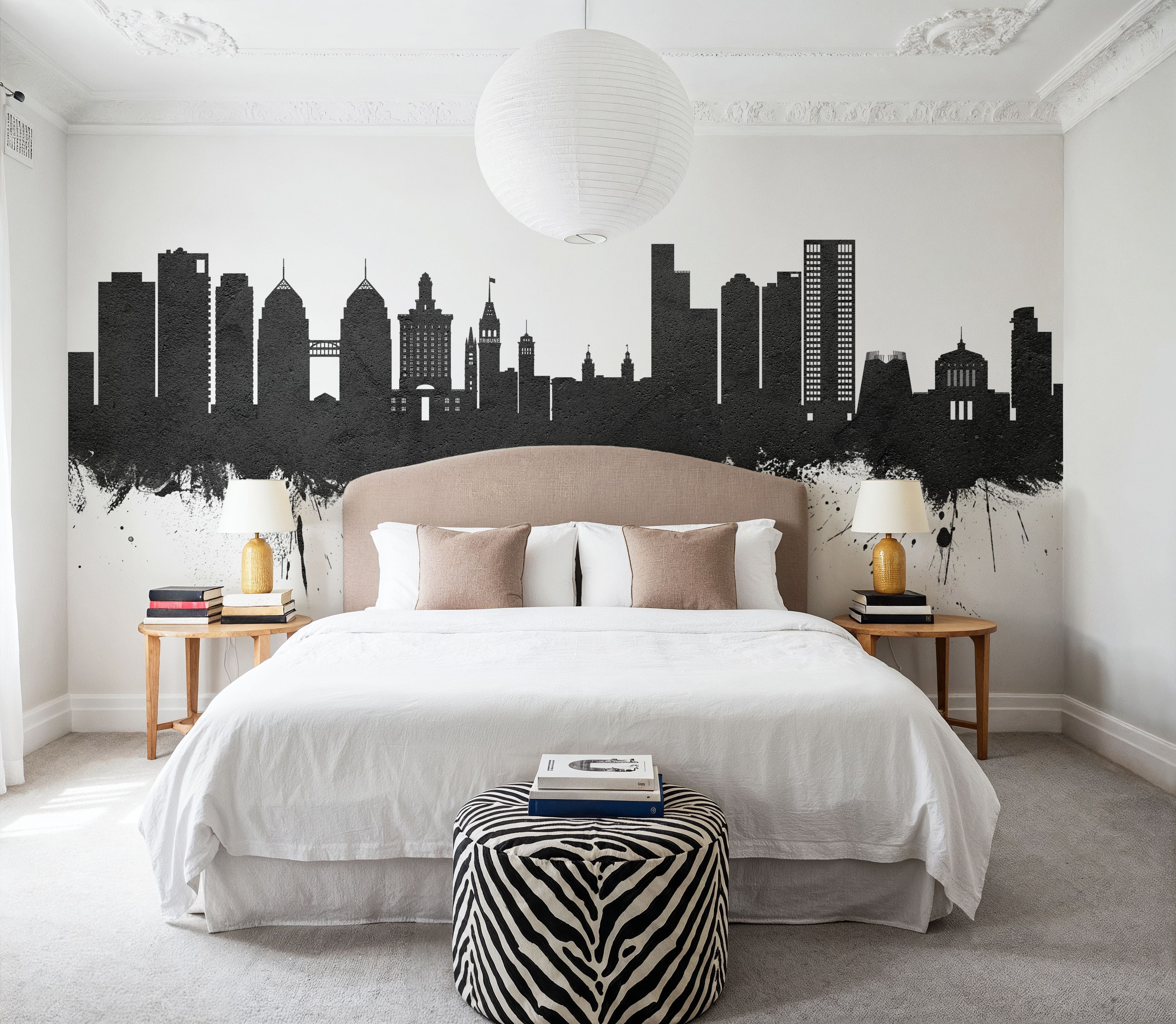 Oakland California Skyline Black & White