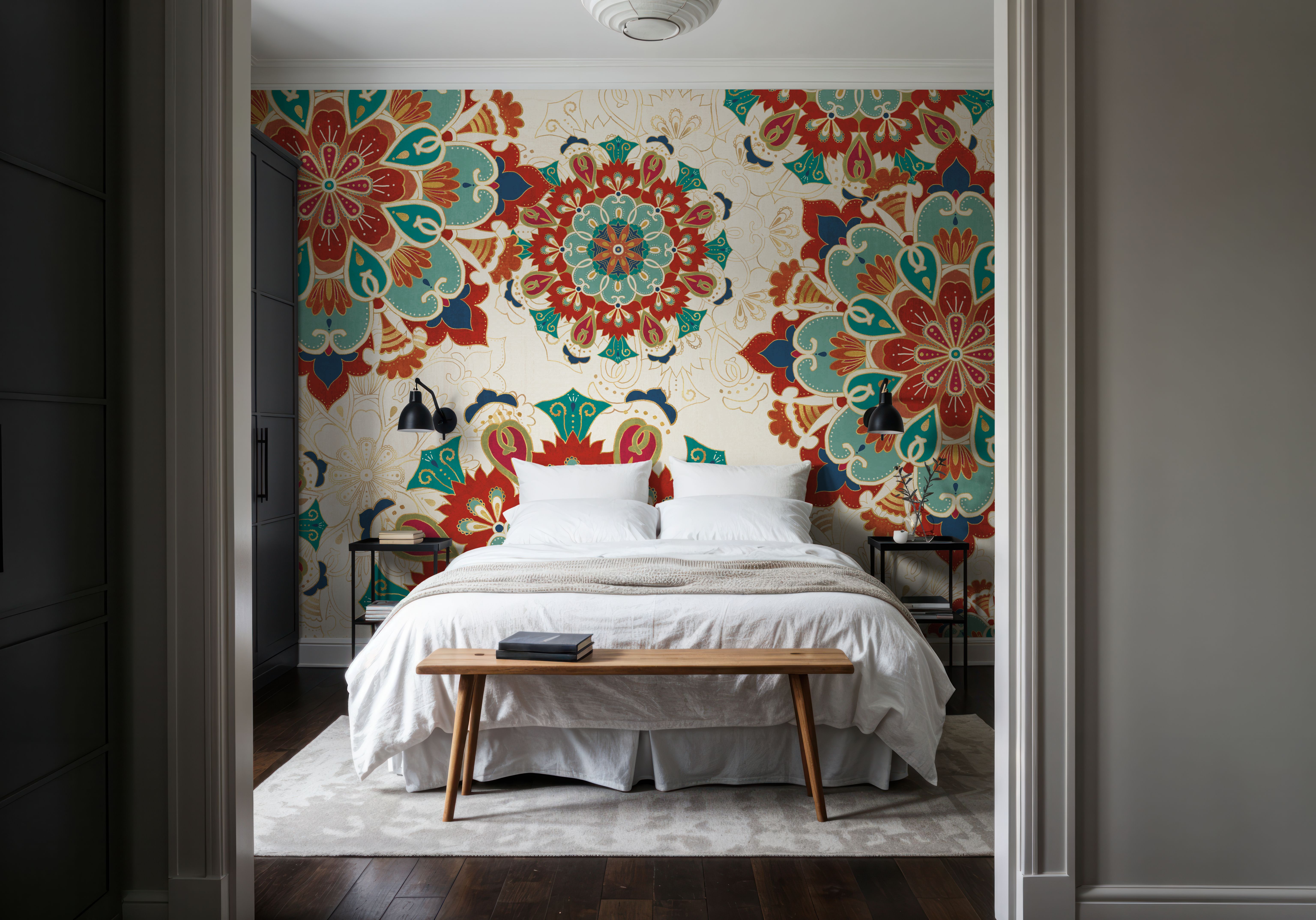 Folk Floral VIII, Wallpaper