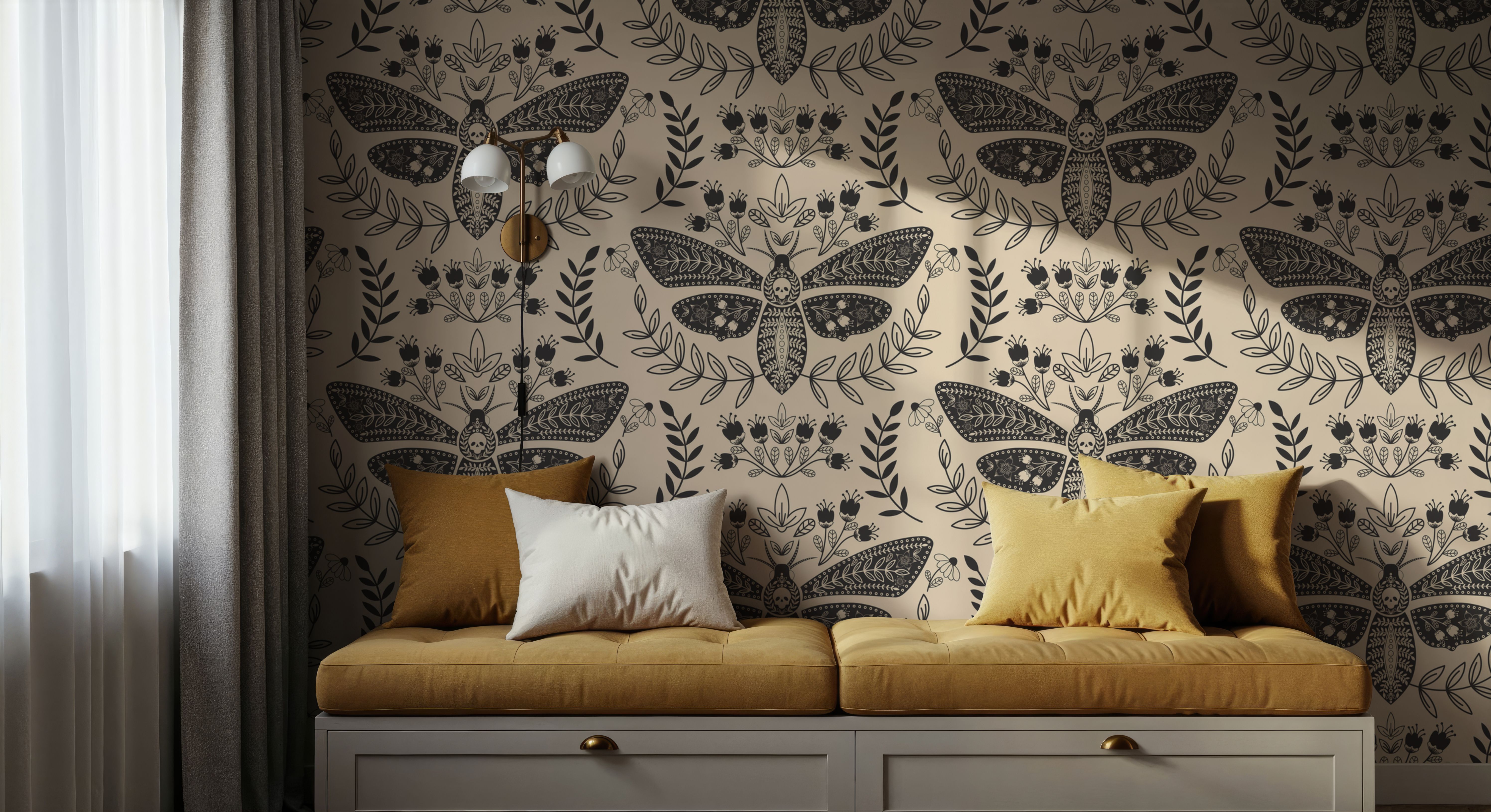 Deaths Head Moth, Grey