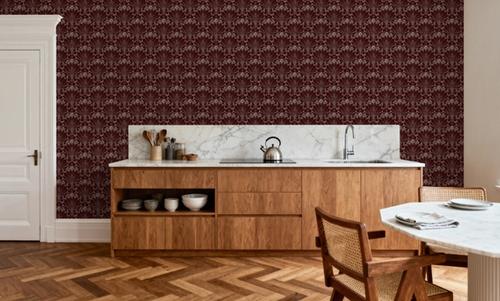 Art Deco Moon Phase, Maroon