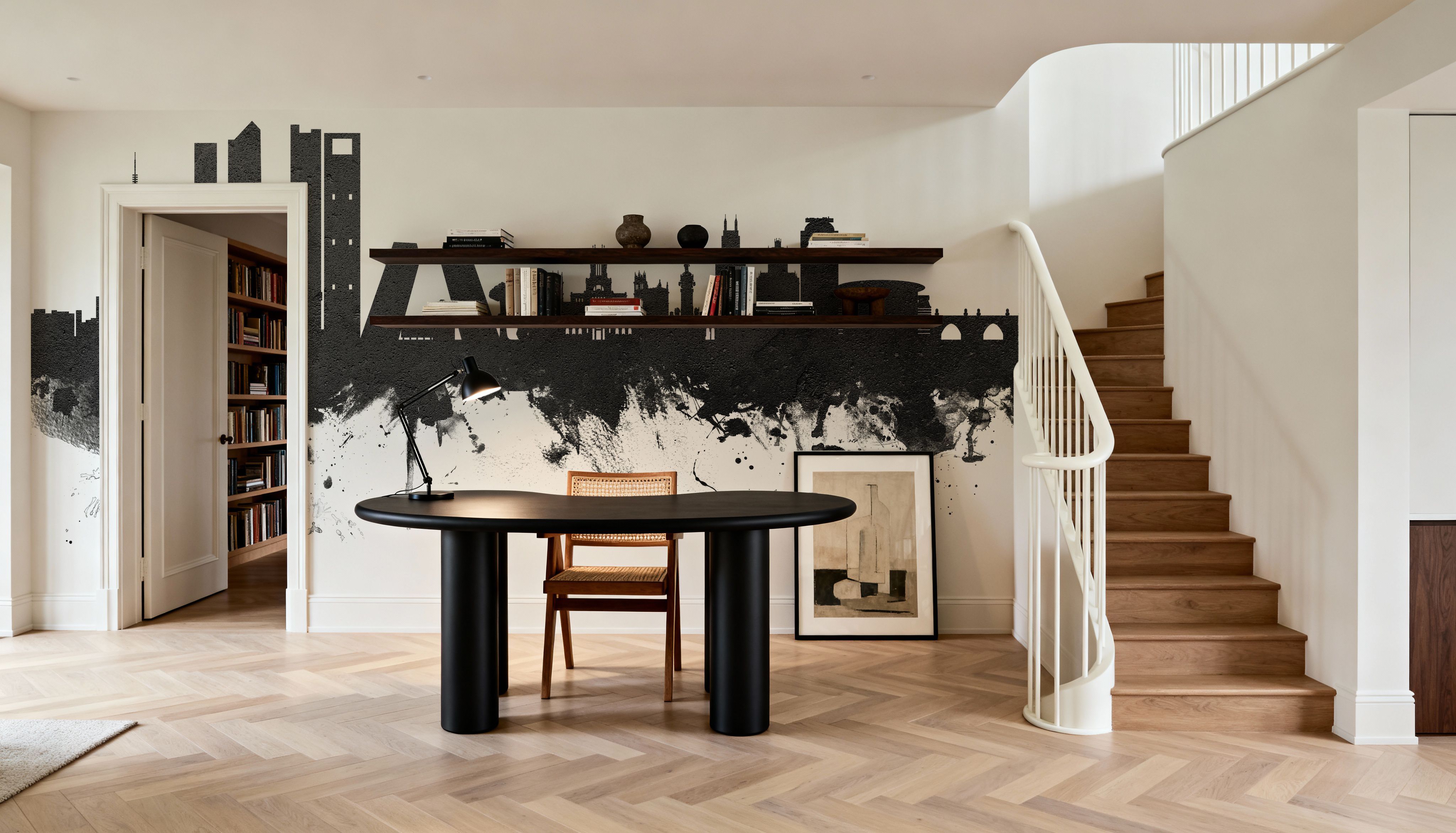 Madrid Skyline Black & White