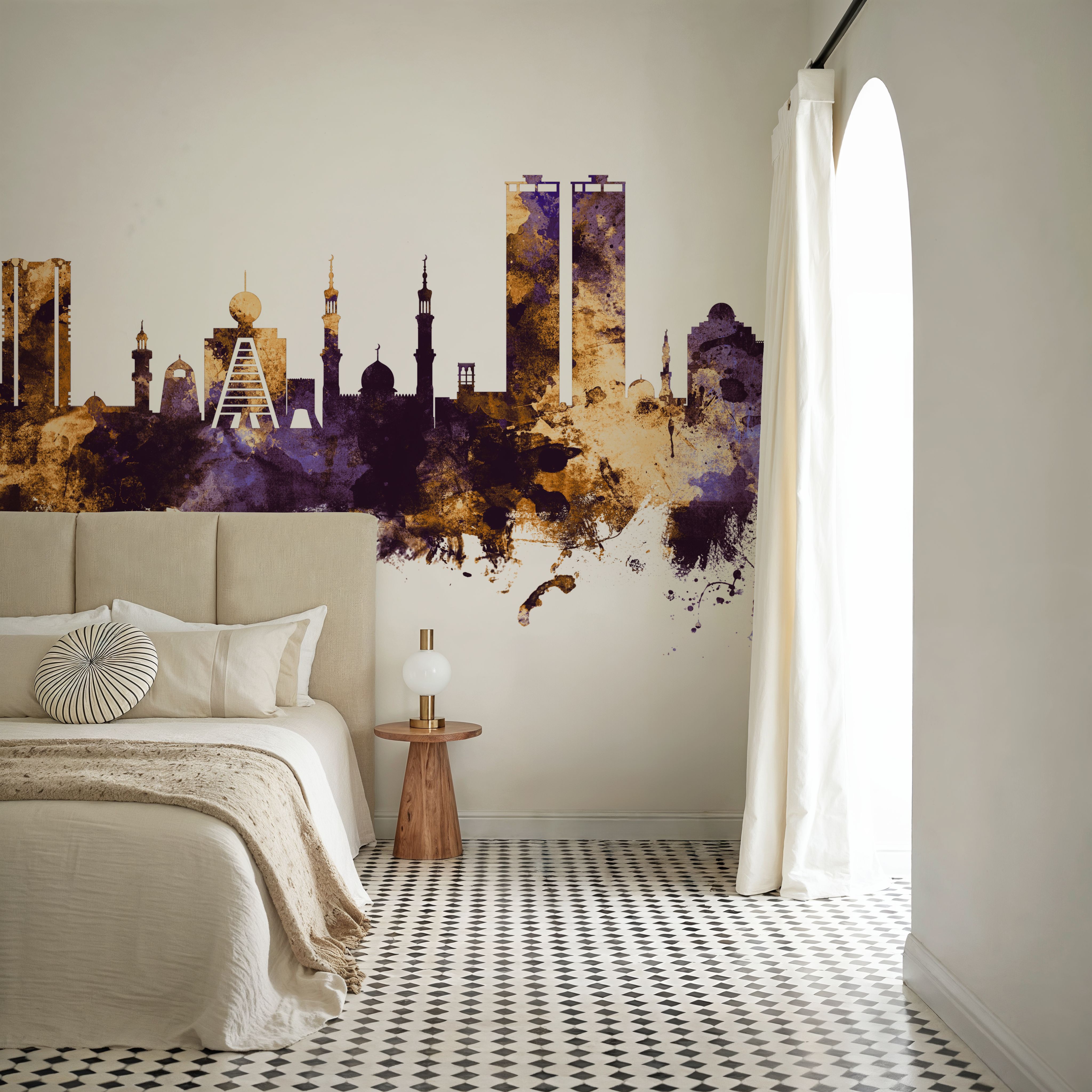 Ras Al Khaimah Skyline Purple & Gold