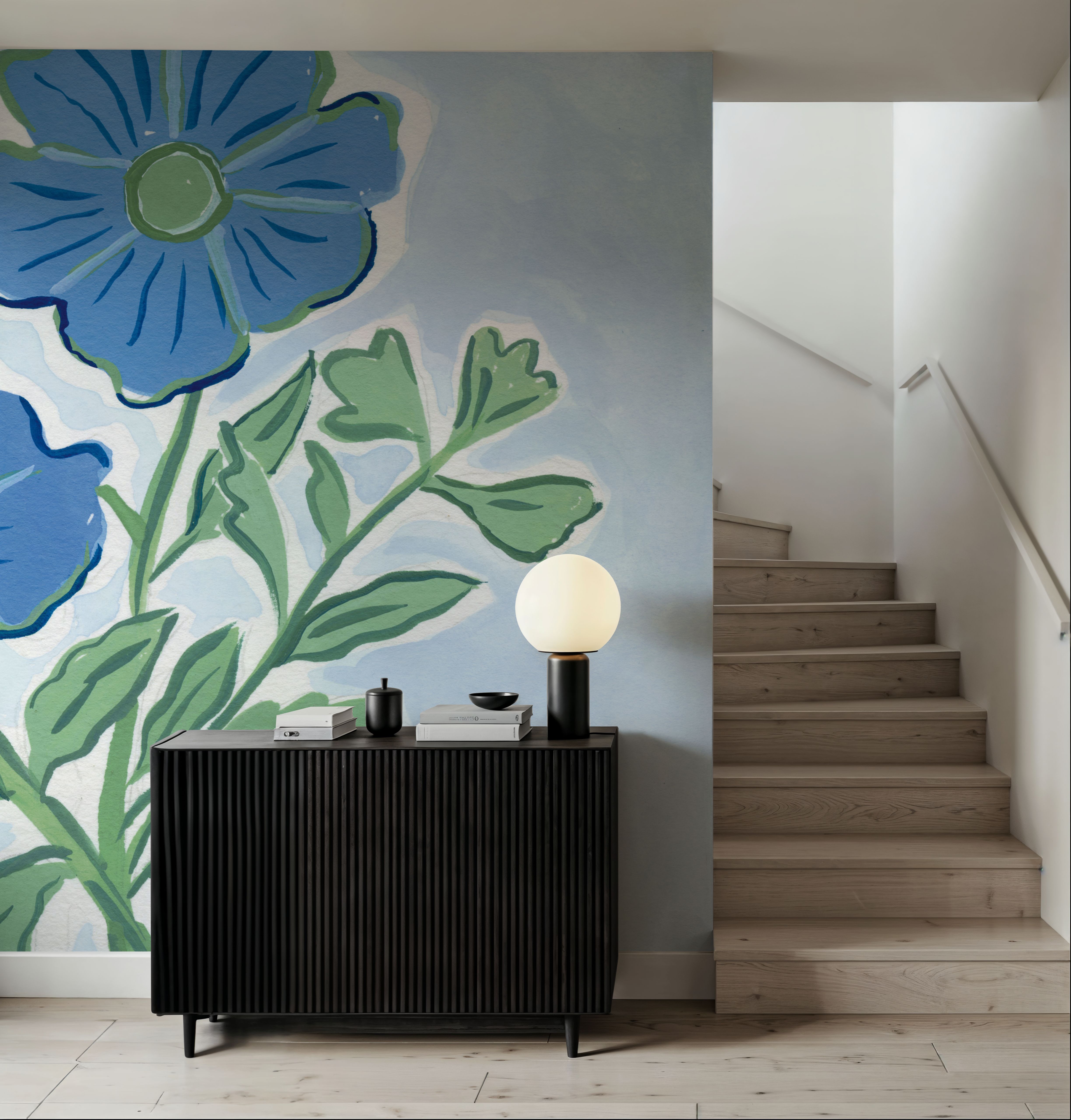 Wall Mural - Garden Blues II - Offices - Wallism US - Premium, Textured or Peel & Stick