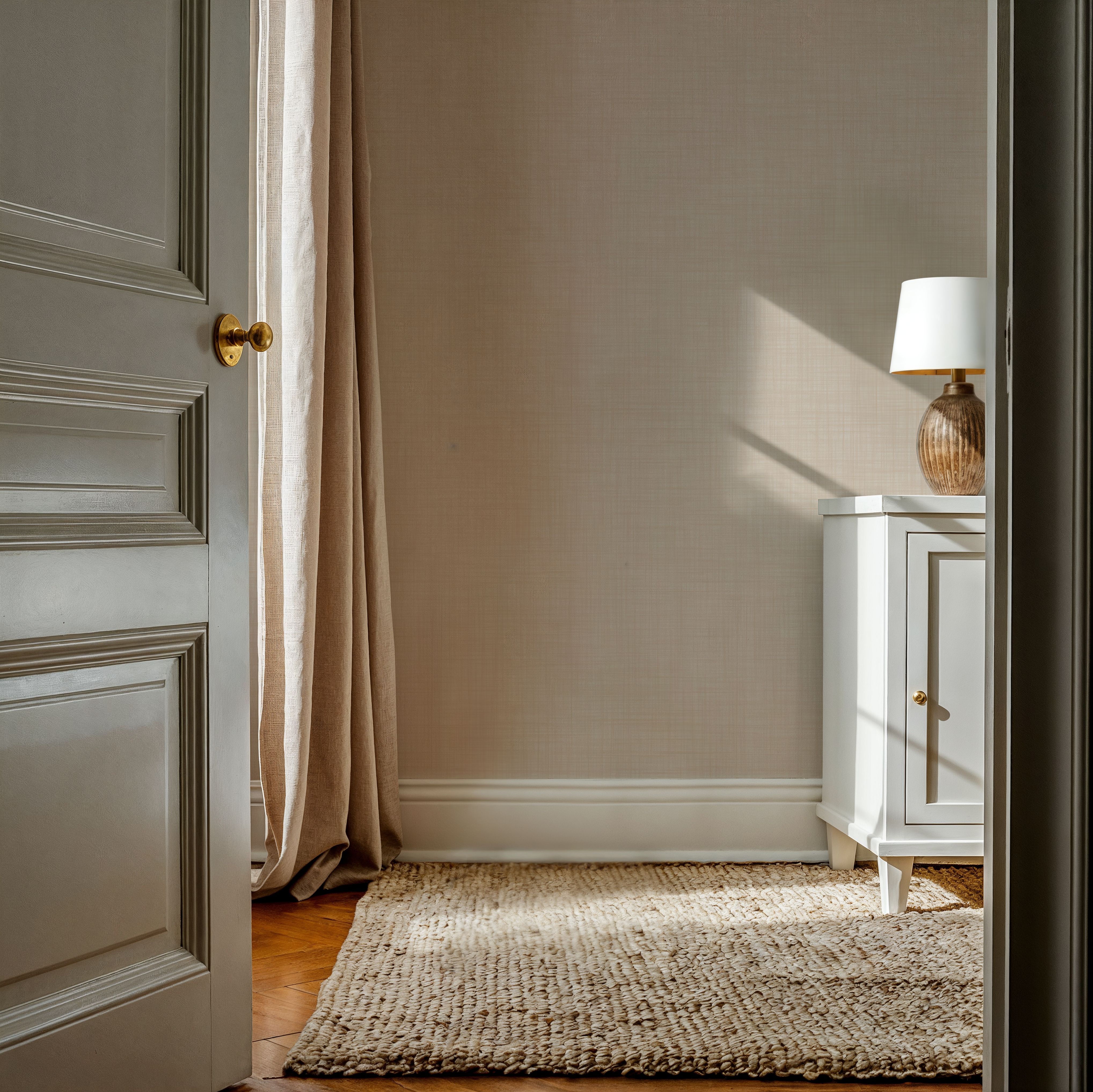 Mottled Linen Effect, Beige, Wallpaper