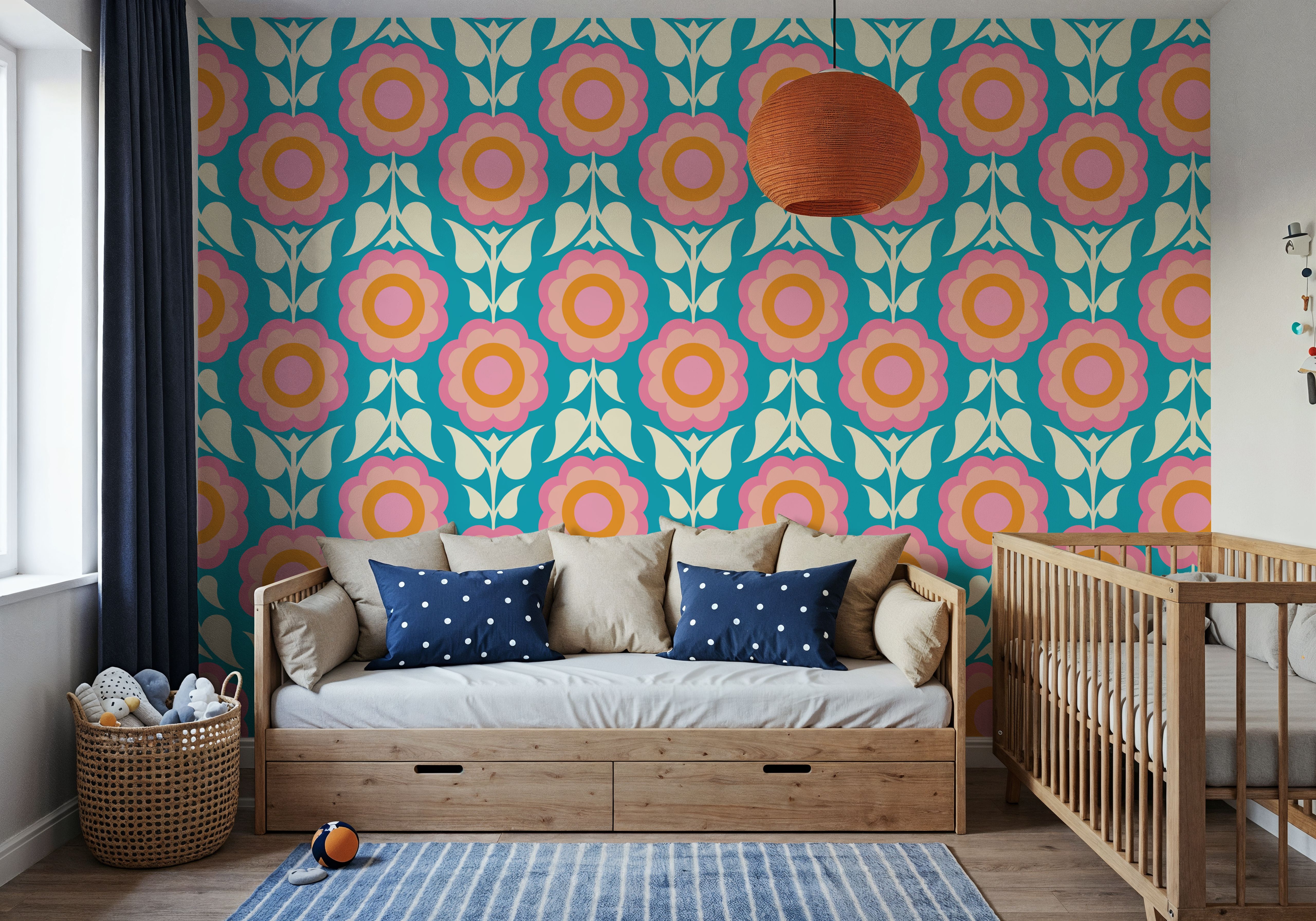 Retro Bold Blooms, Pastel