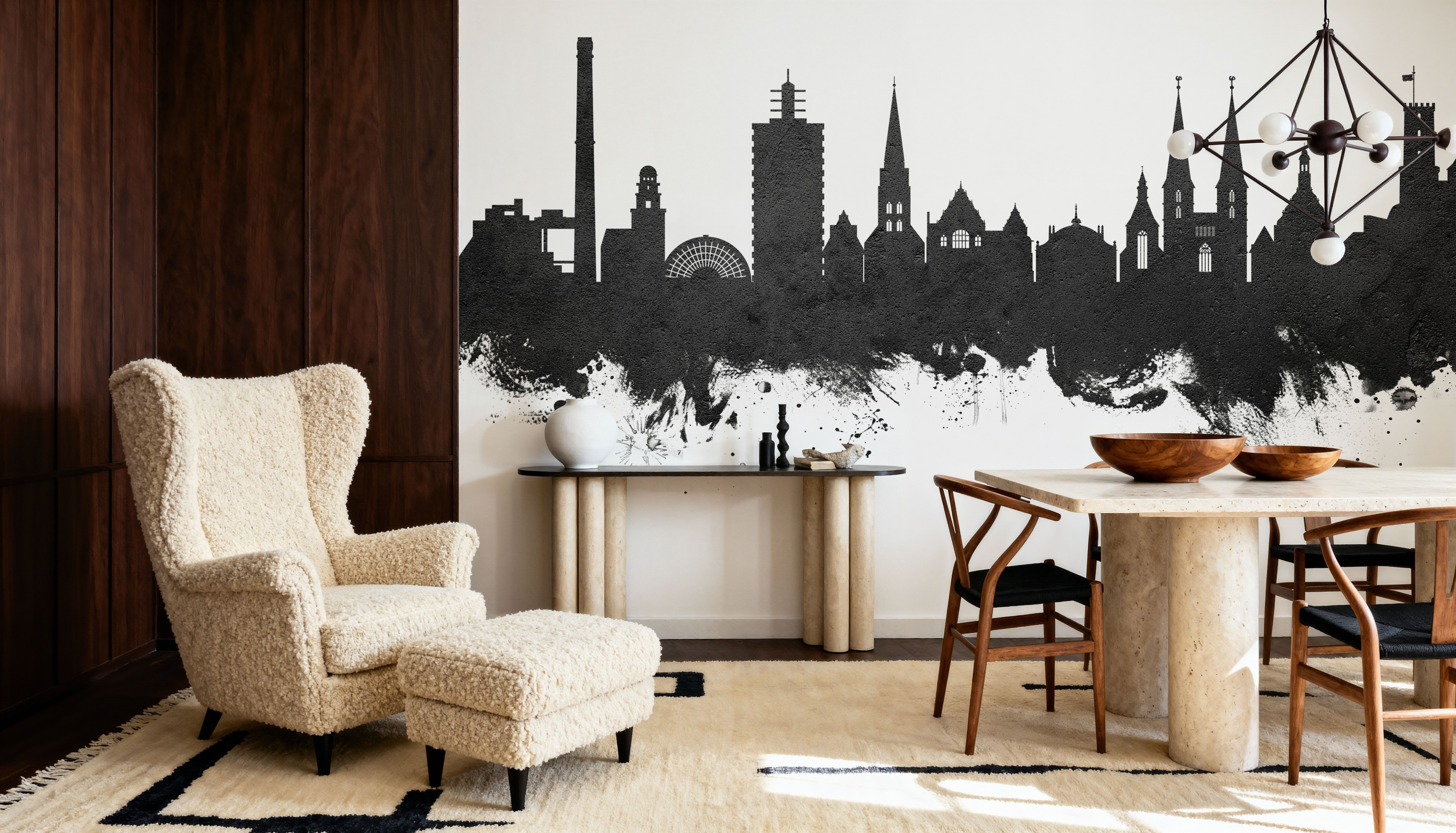 Bielefeld Germany Skyline Black & White