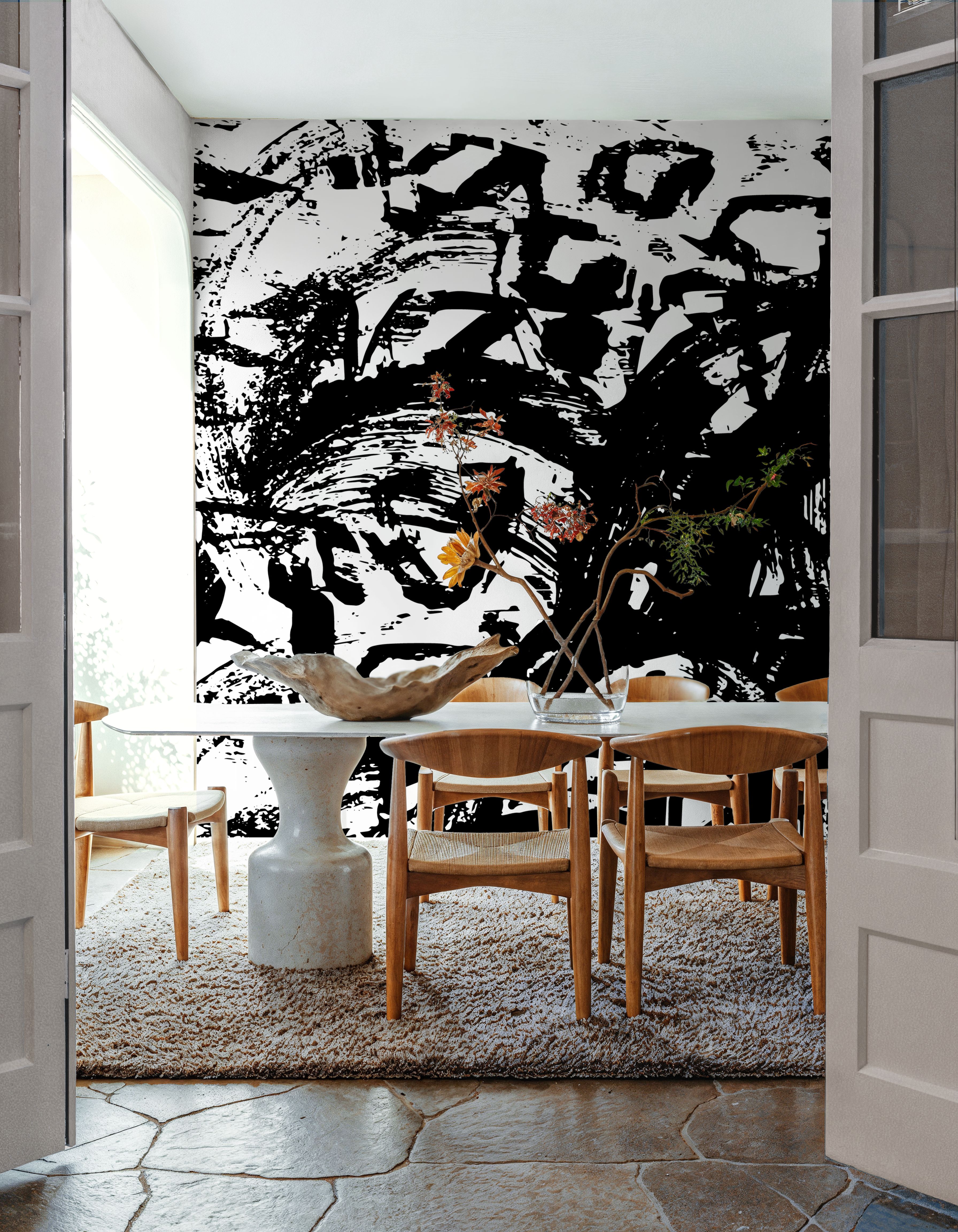 Wall Mural - Grunge Boardwalk - Abstract mural wallpaper - Hallway staircases - Wallism US - Premium, Textured or Peel & Stick