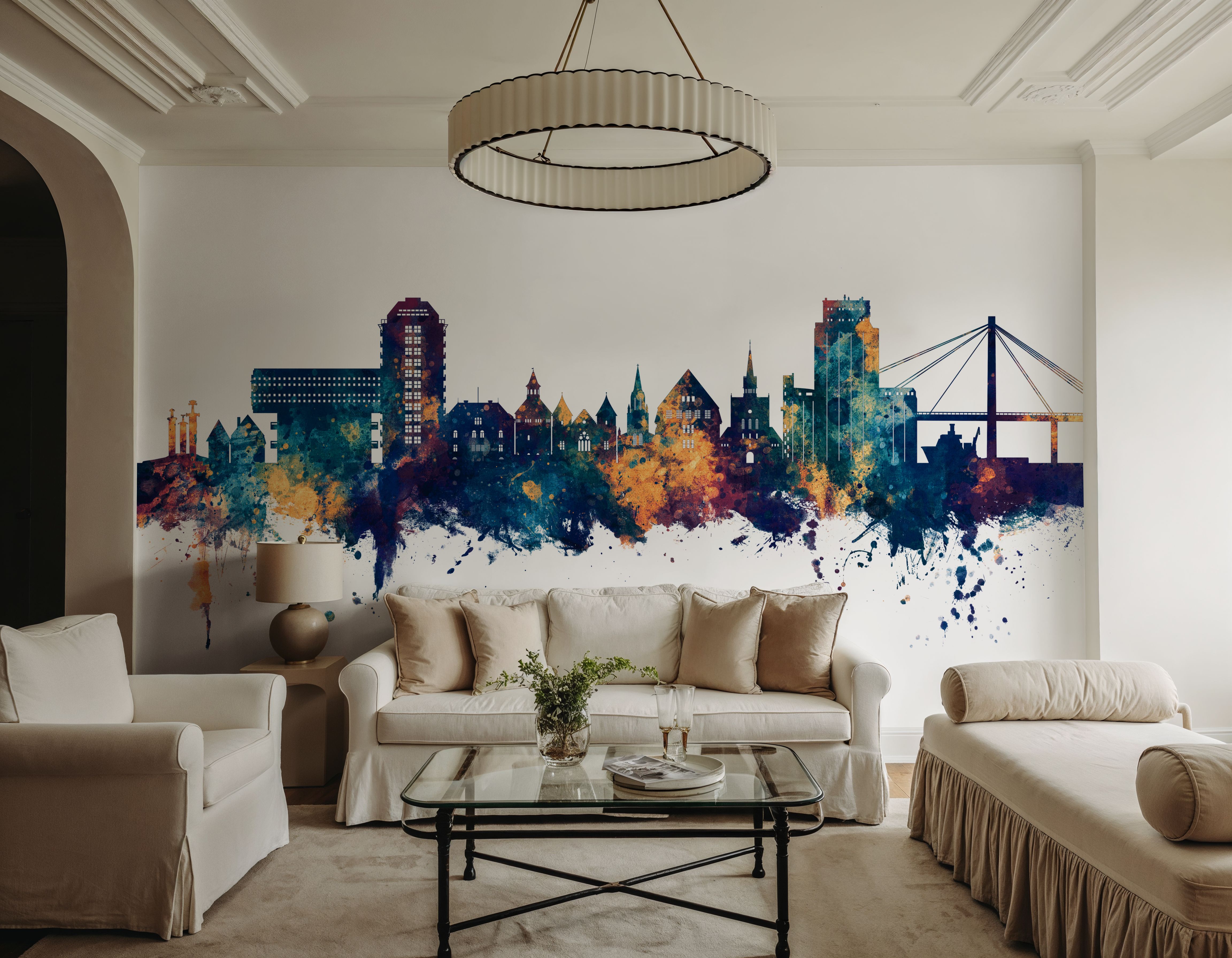 Stavanger Norway Skyline Blue & Bronze