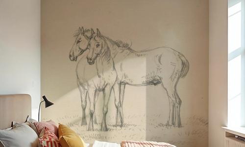 Two Horses Standing Together