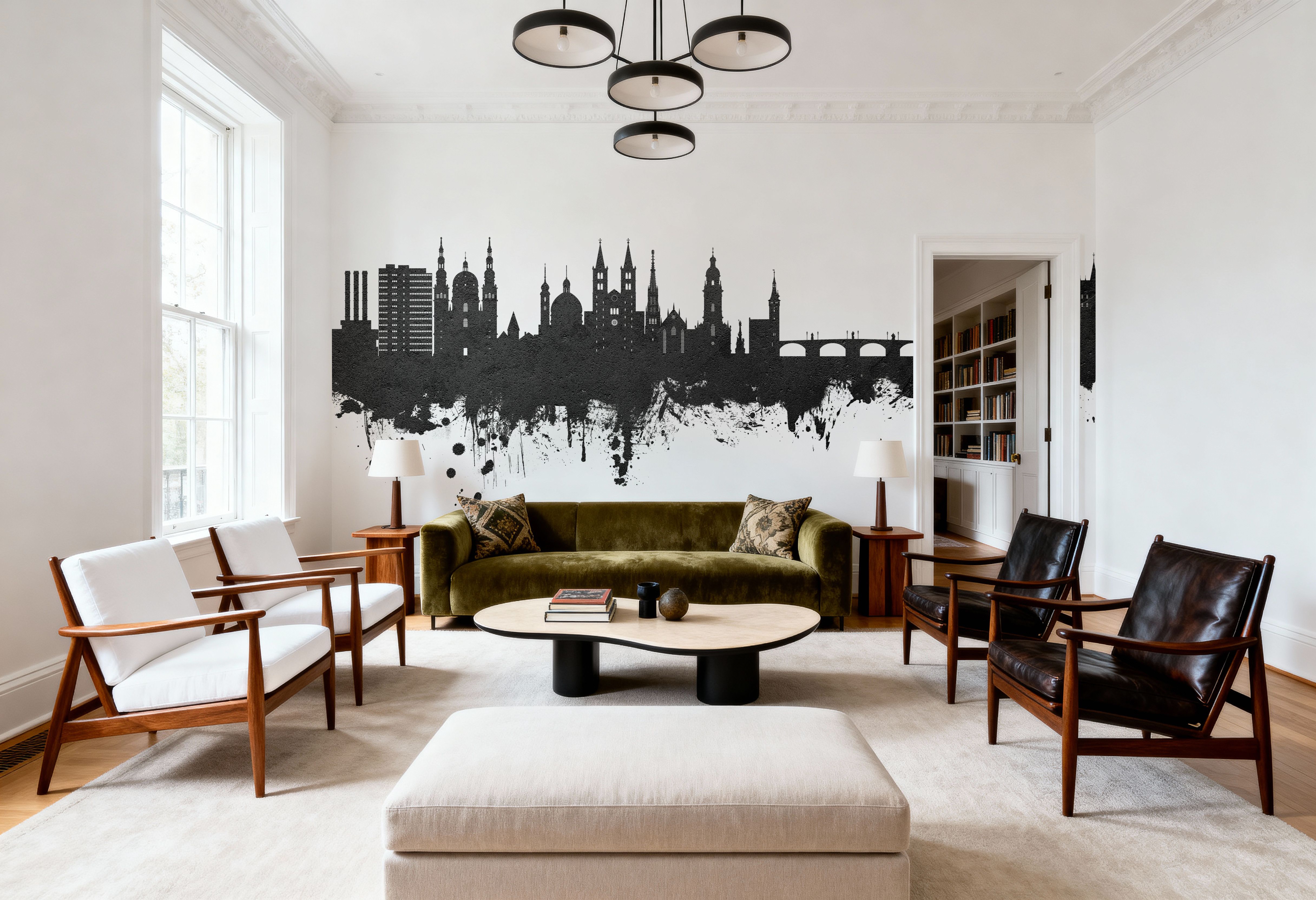 Würzburg Germany Skyline Black & White