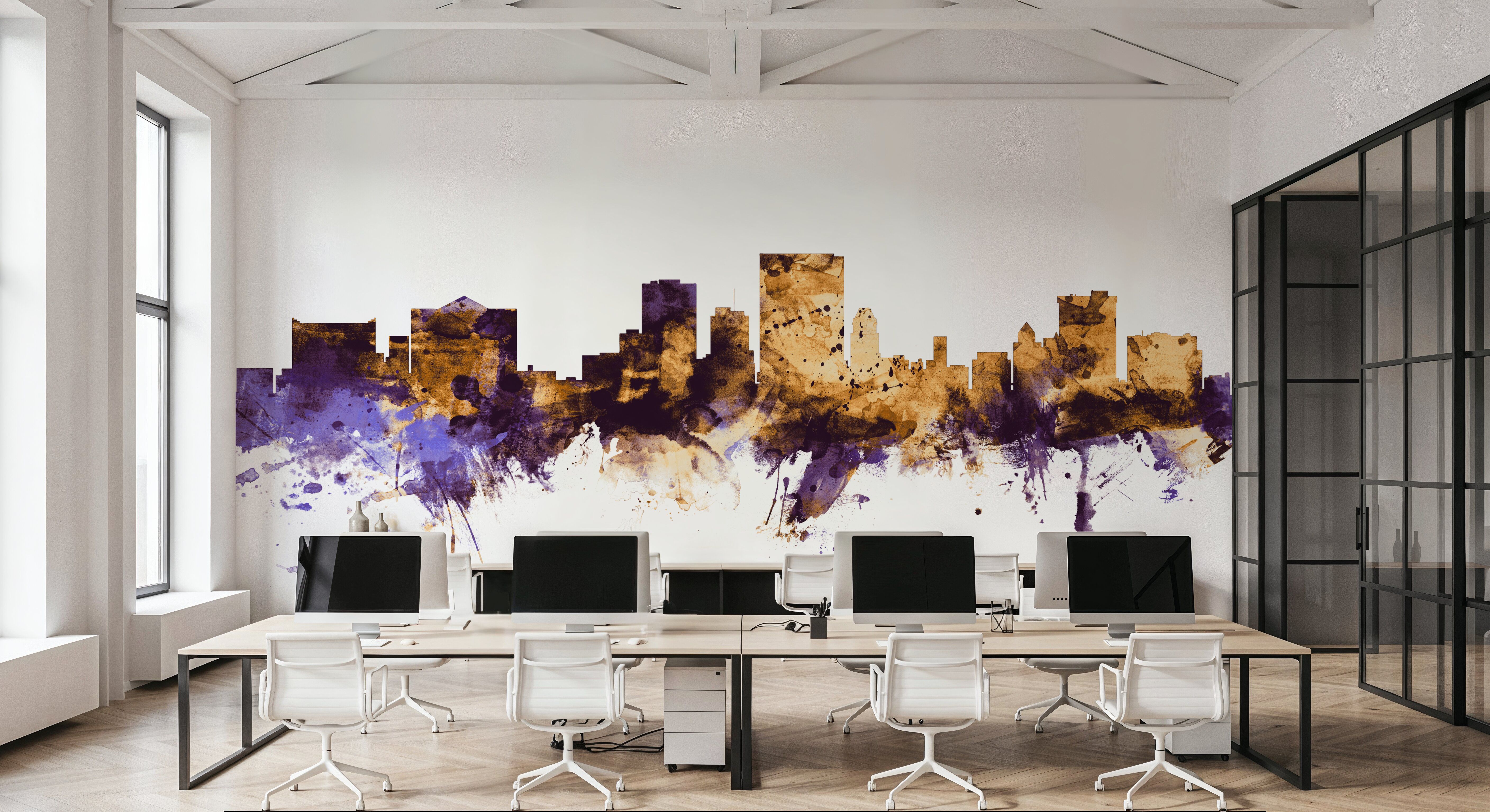 El Paso Texas Skyline Purple & Gold, Wallpaper