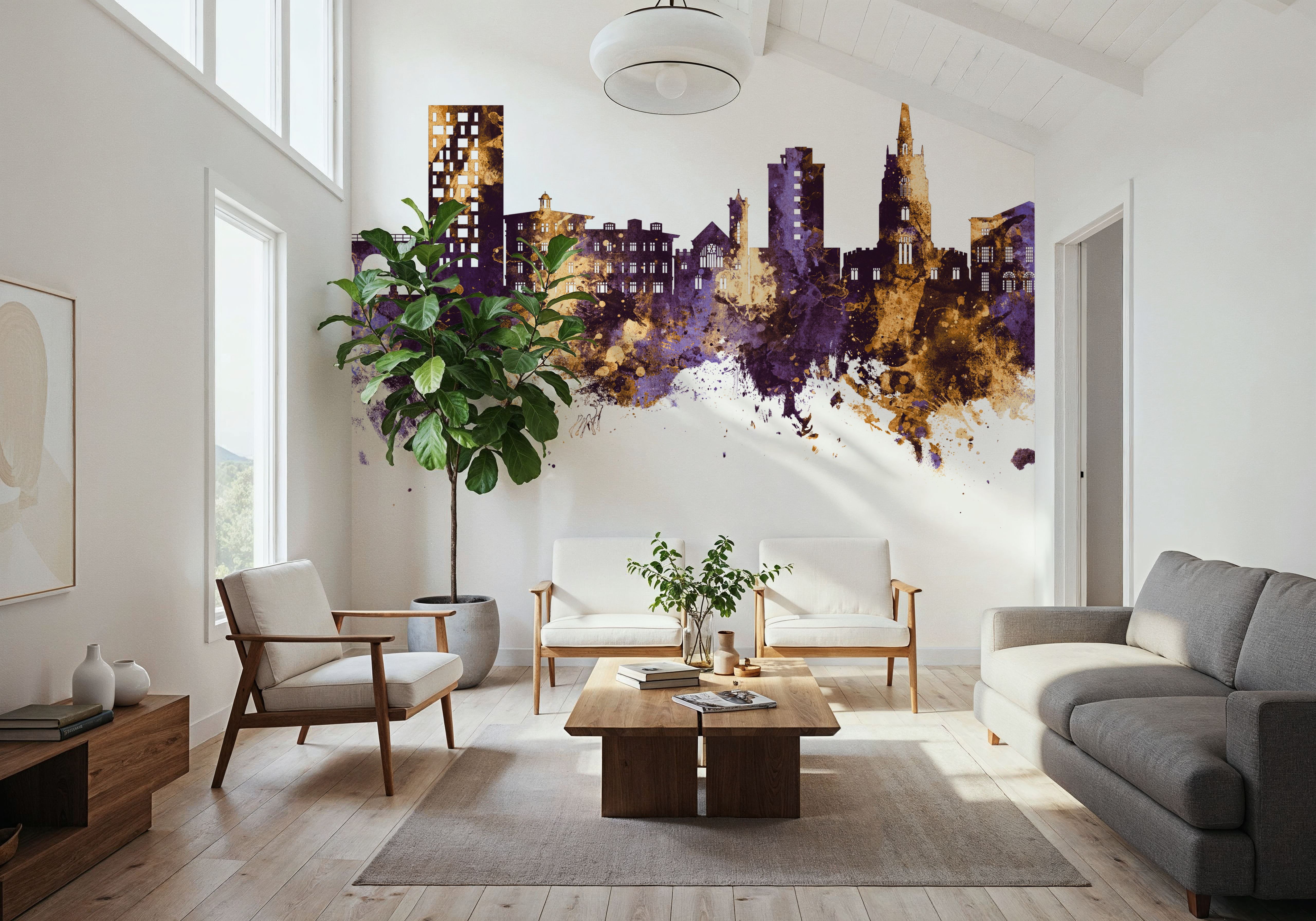 Chelmsford England Skyline Purple & Gold