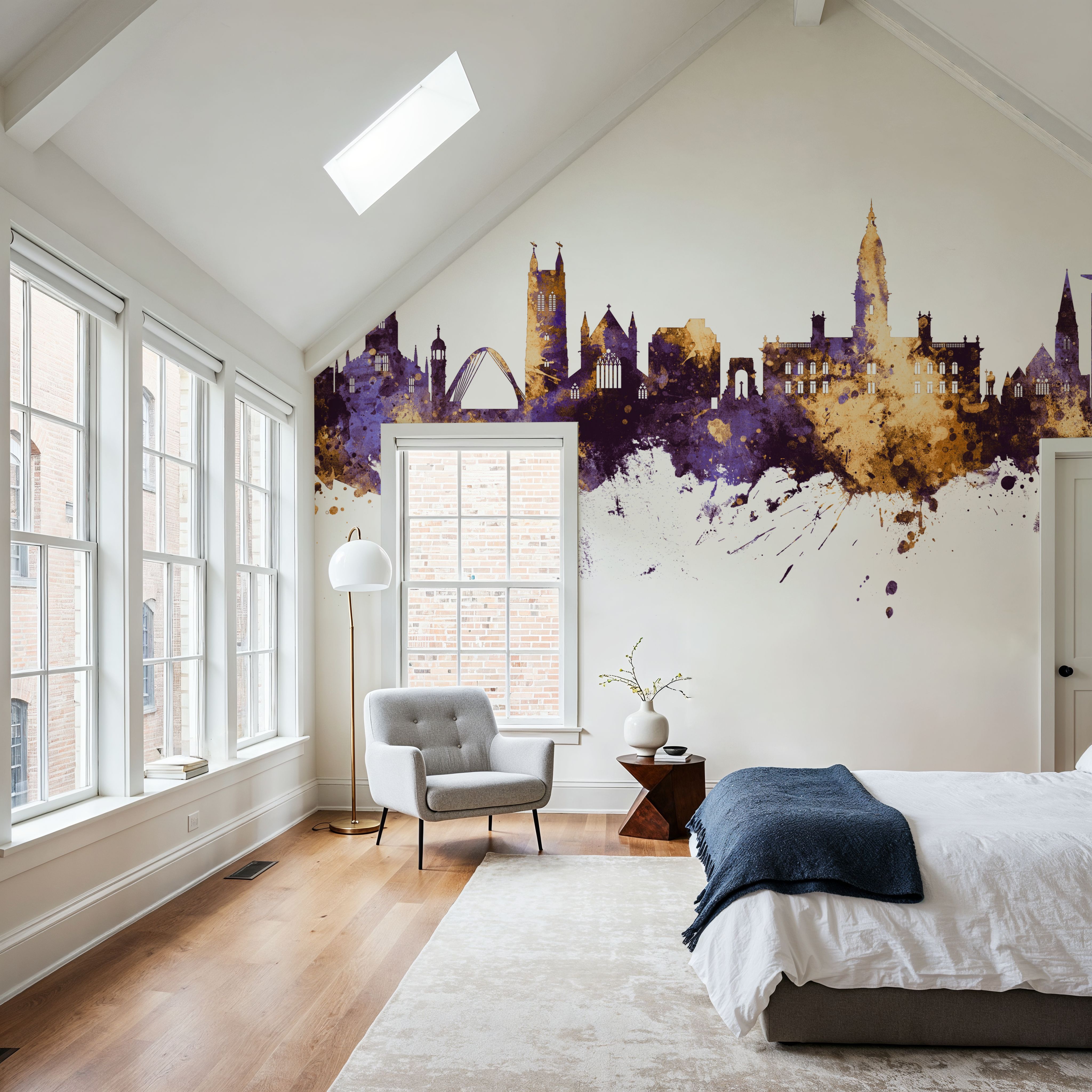 Bolton England Skyline Purple & Gold