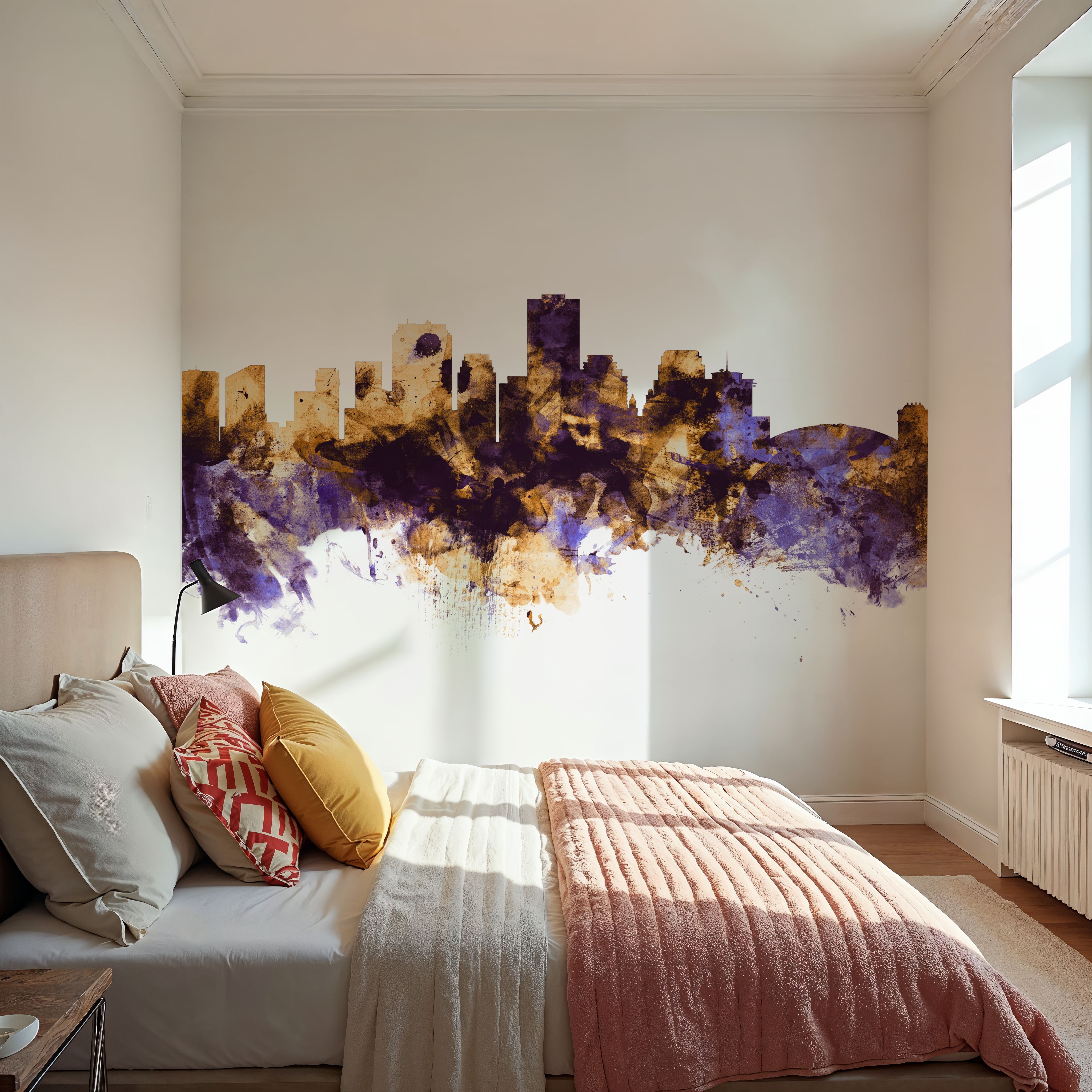 New Orleans Louisiana Skyline Purple & Gold