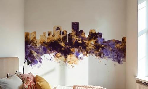 New Orleans Louisiana Skyline Purple & Gold