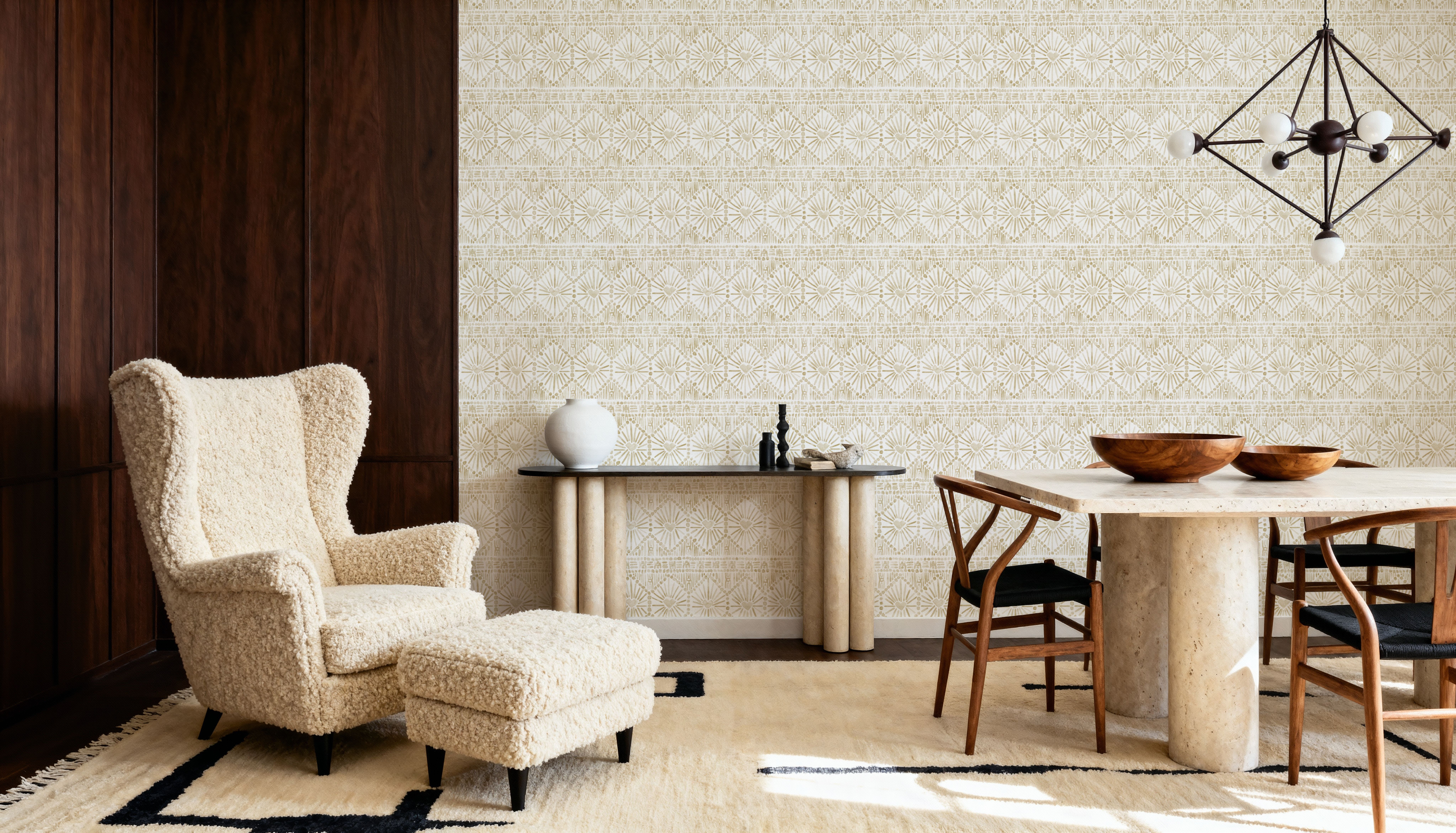 Paradise Fountain Beige on White