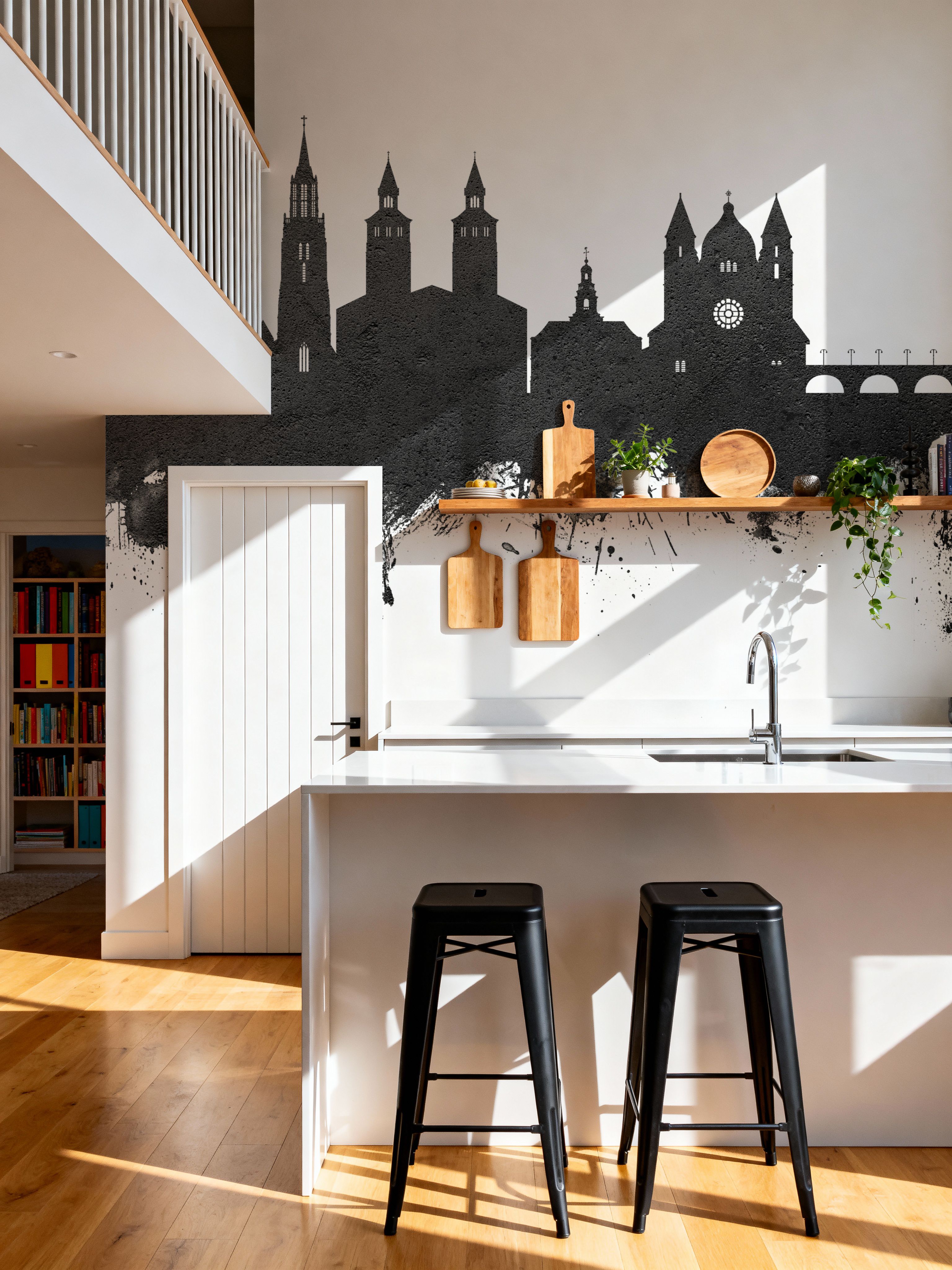 Maastricht The Netherlands Skyline Black & White