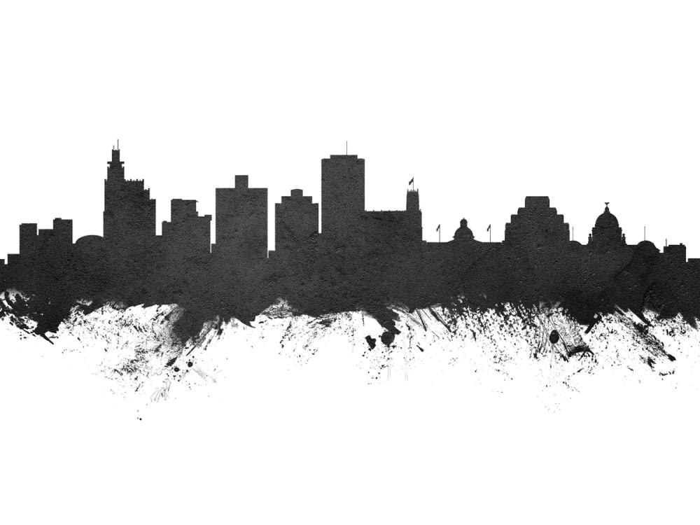 Jackson Mississippi Skyline Black & White