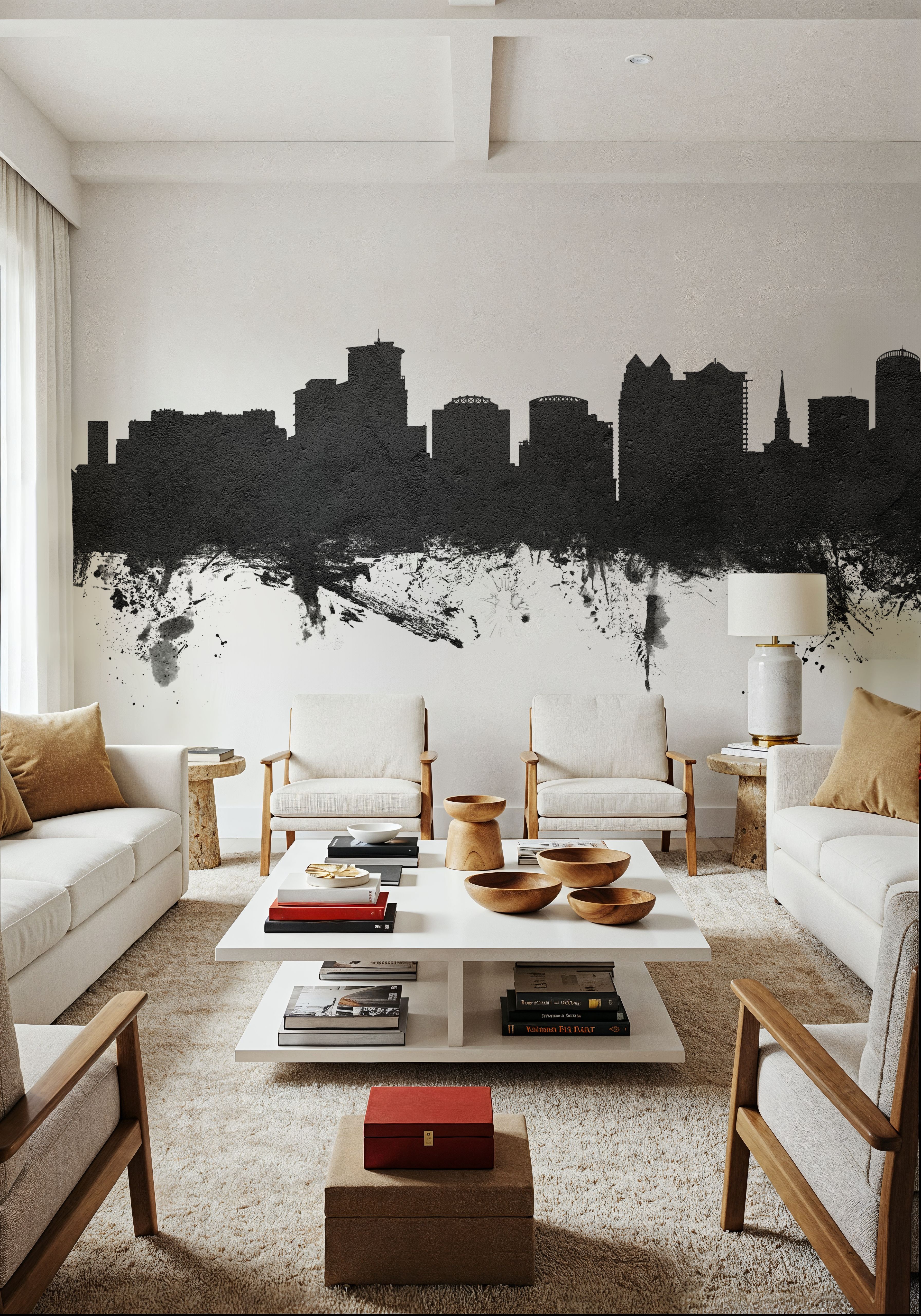 Orlando Florida Skyline Black & White